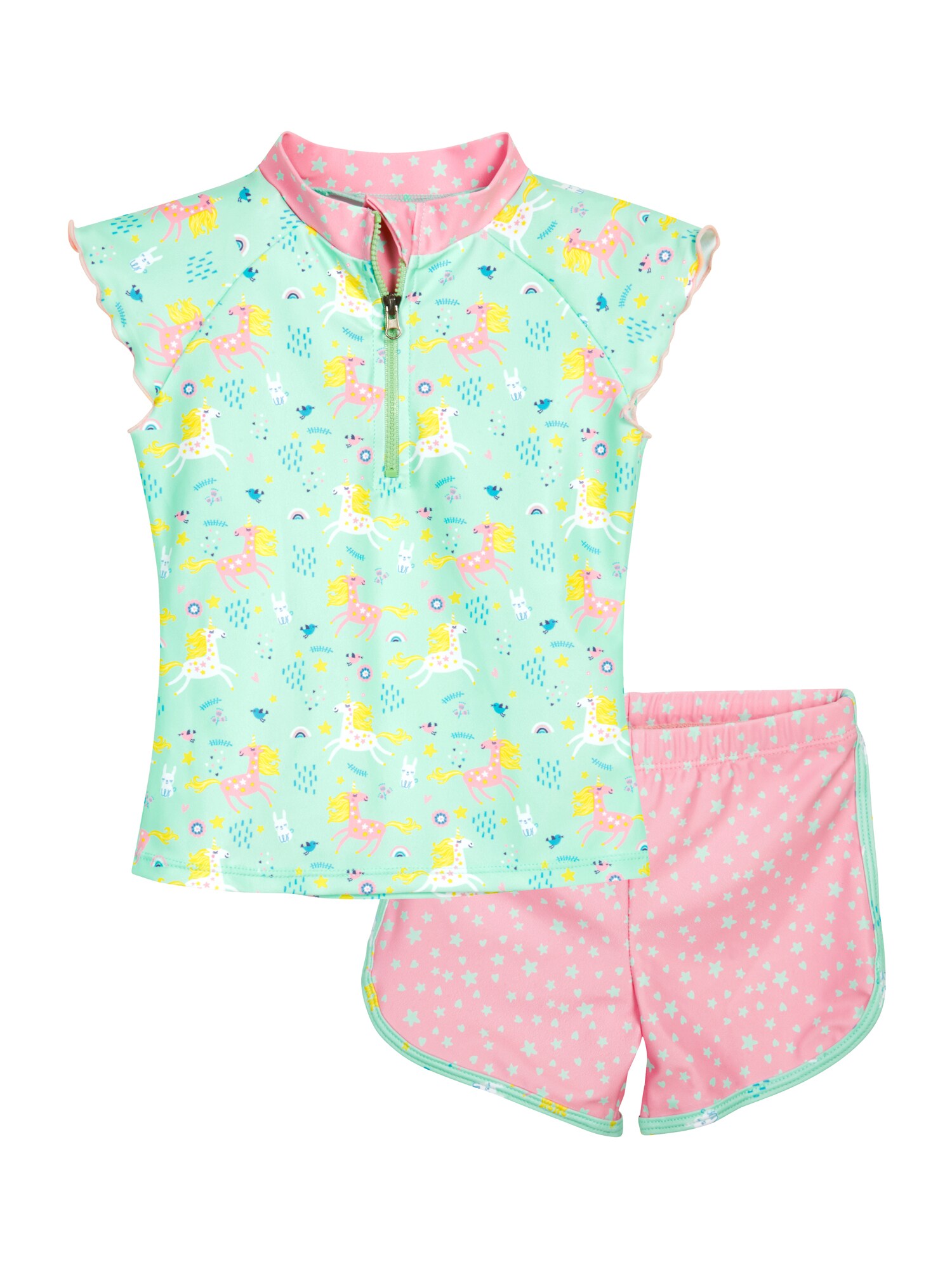 PLAYSHOES Protecție UV 'Einhorn'  galben / verde mentă / roz deschis / alb