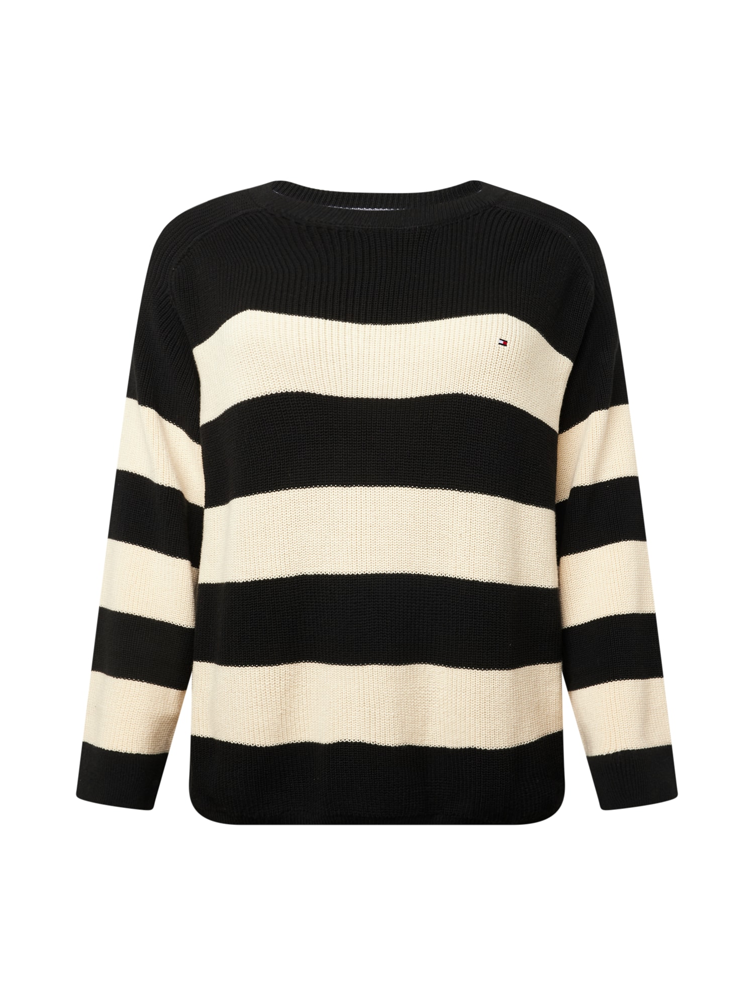 Tommy Hilfiger Curve Пуловер  кремаво / нейви синьо / ярко червено / черно