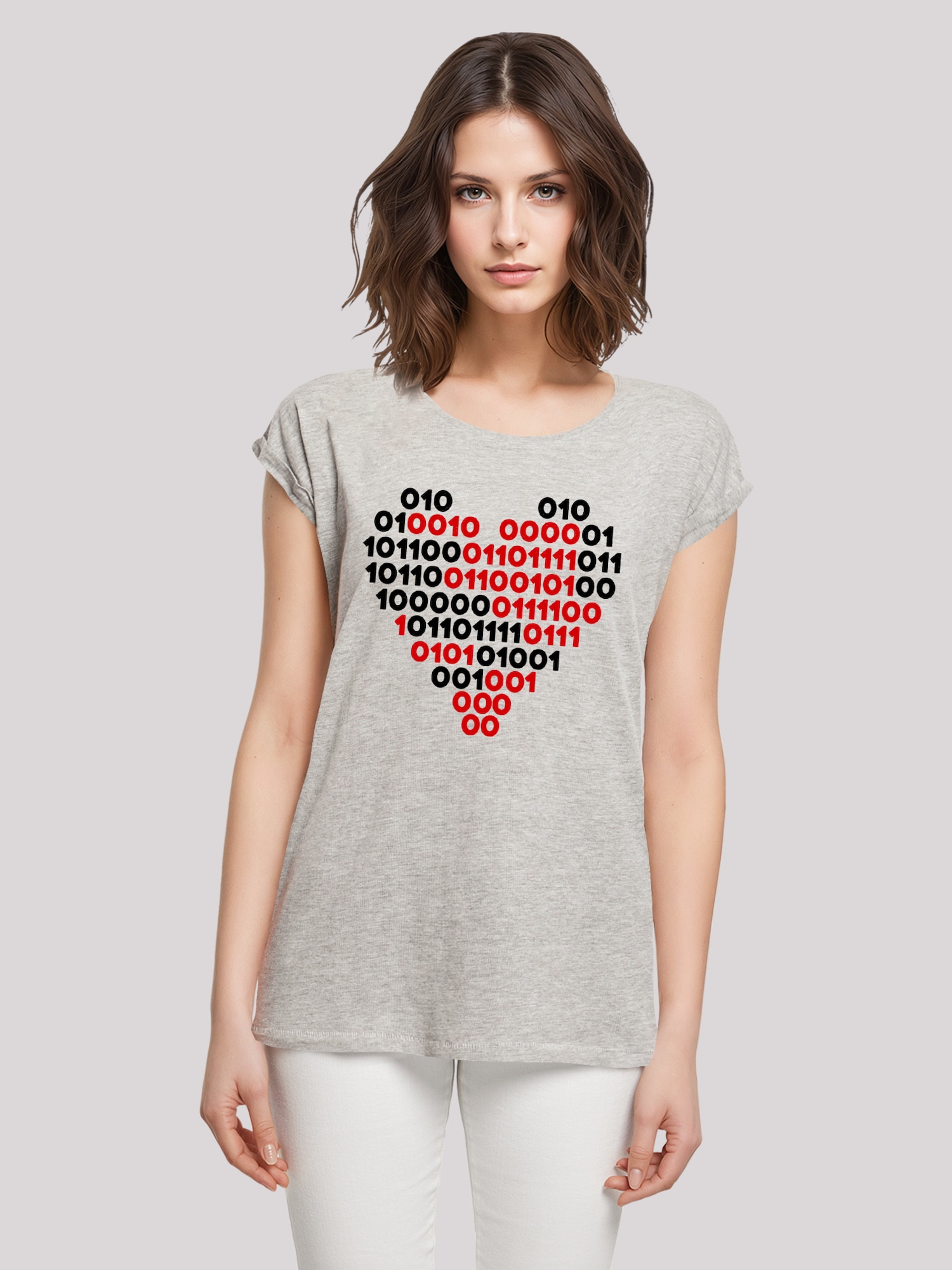 Thumbnail - F4NT4STIC T-Shirt I Love You 01001001 Binary Code Herz Valentinstag