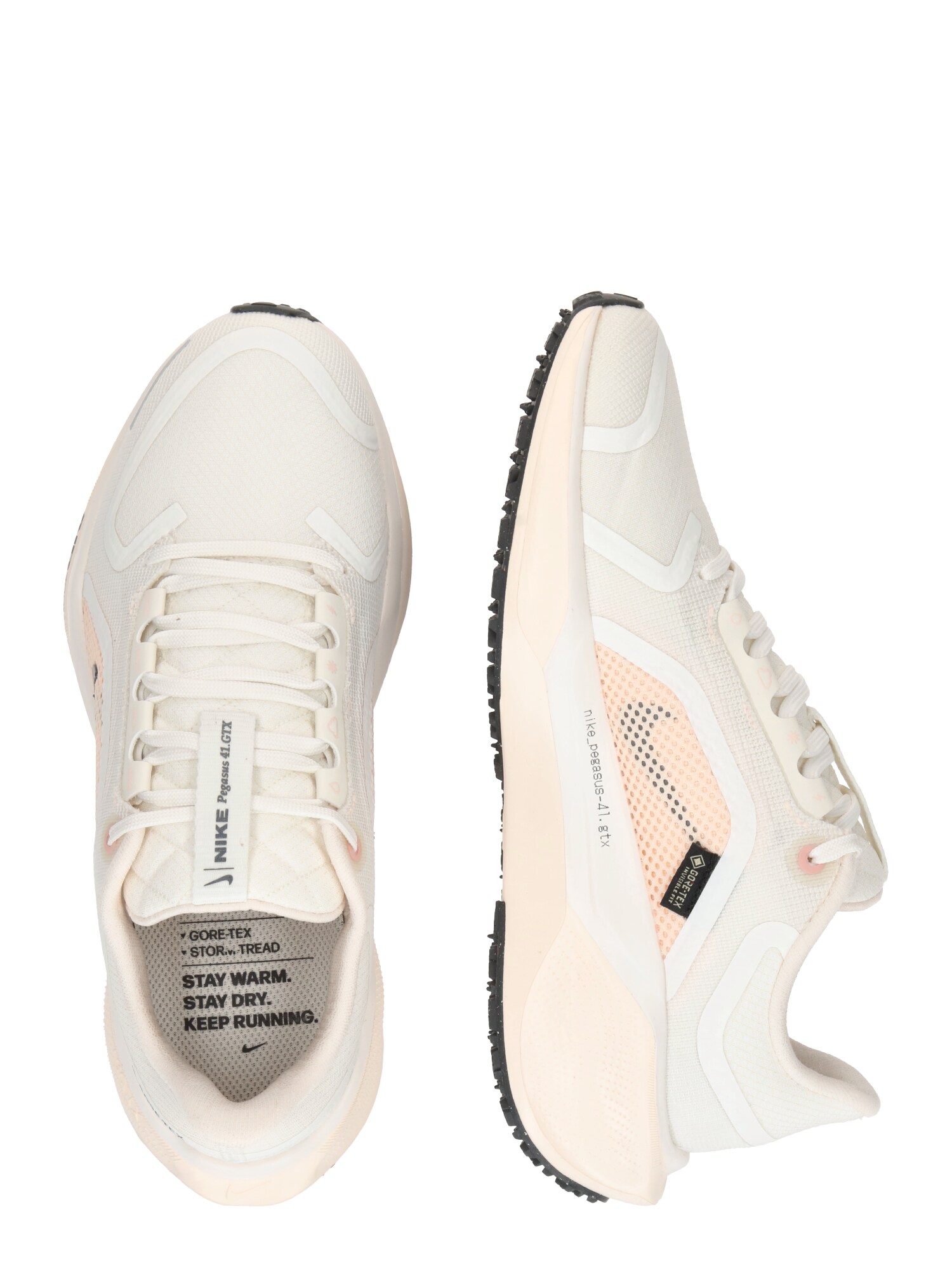 NIKE Futócipők 'Pegasus 41'  világos bézs / rózsaszín / fekete / fehér termék 2. képe