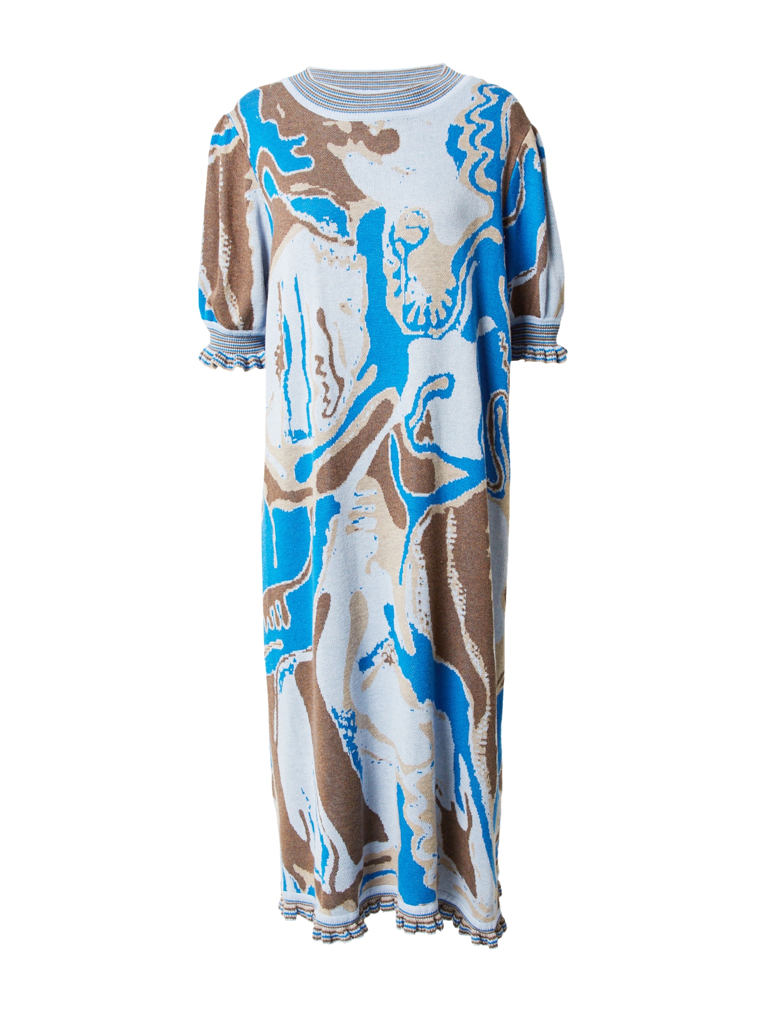 Helmstedt Megzta suknelė 'Alda' tamsi smėlio / mėlyna / opalo / ruda