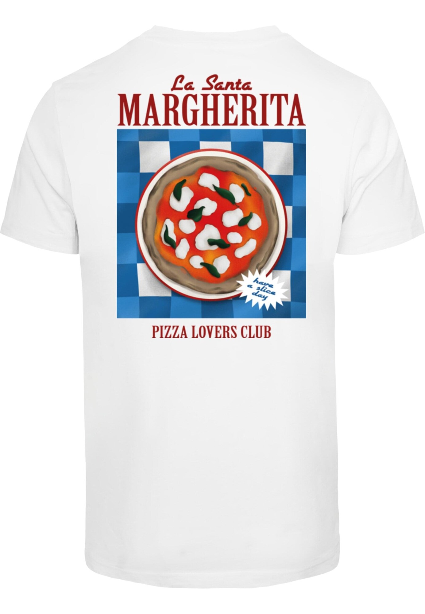 Mister Tee Póló 'Pizza Lovers Club'  királykék / sötétzöld / tűzpiros / fehér termék 2. képe
