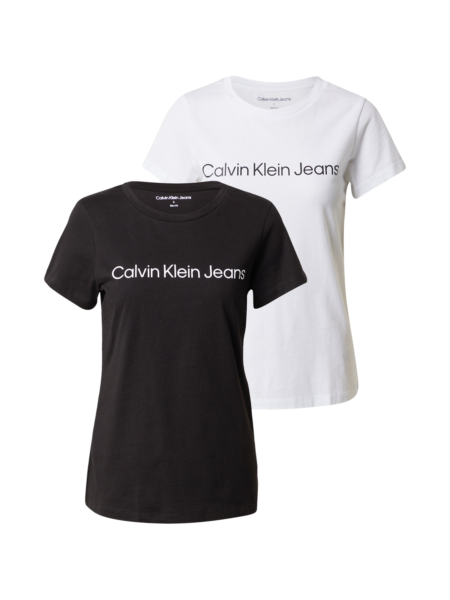 Calvin Klein Jeans Majica  črna / bela