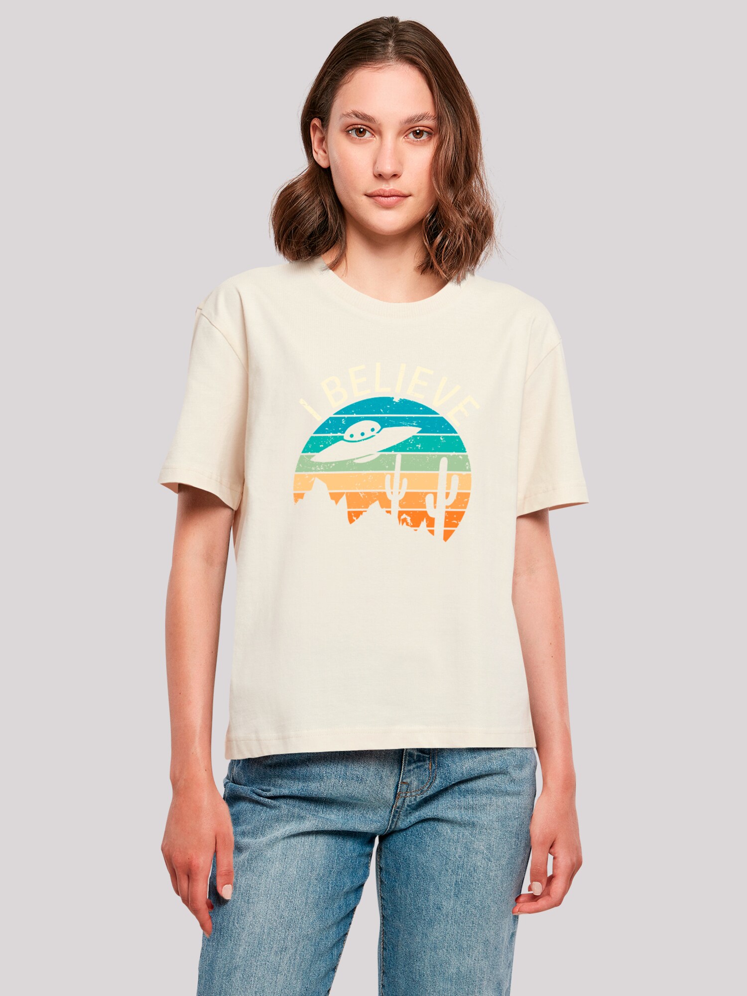 Thumbnail - F4NT4STIC T-Shirt I Believe UFO Alien Sonnenuntergang
