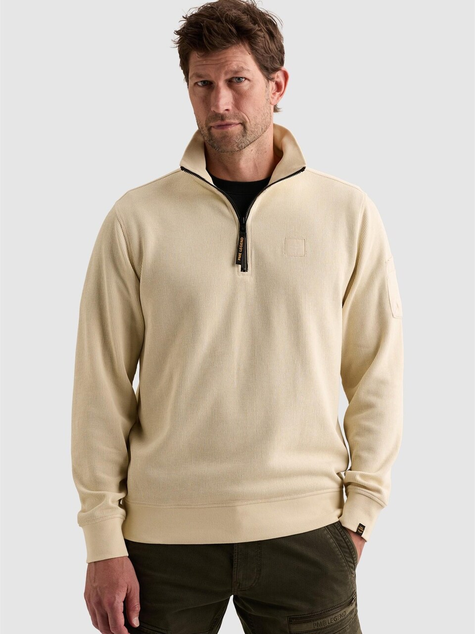 Sweatshirt 'Sweatshirt with half-zip and flight pocket'