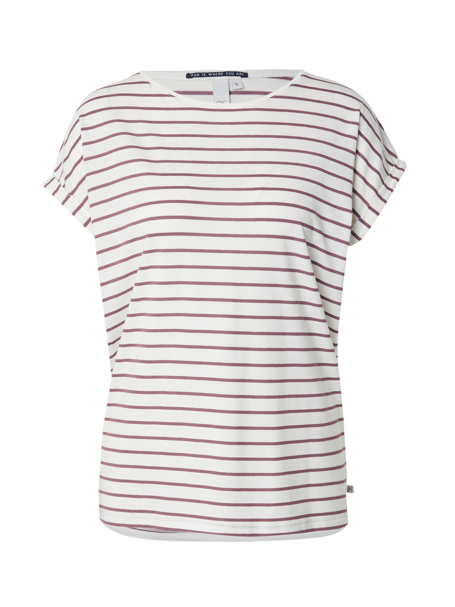 QS Tricou  bej / mov vânătă