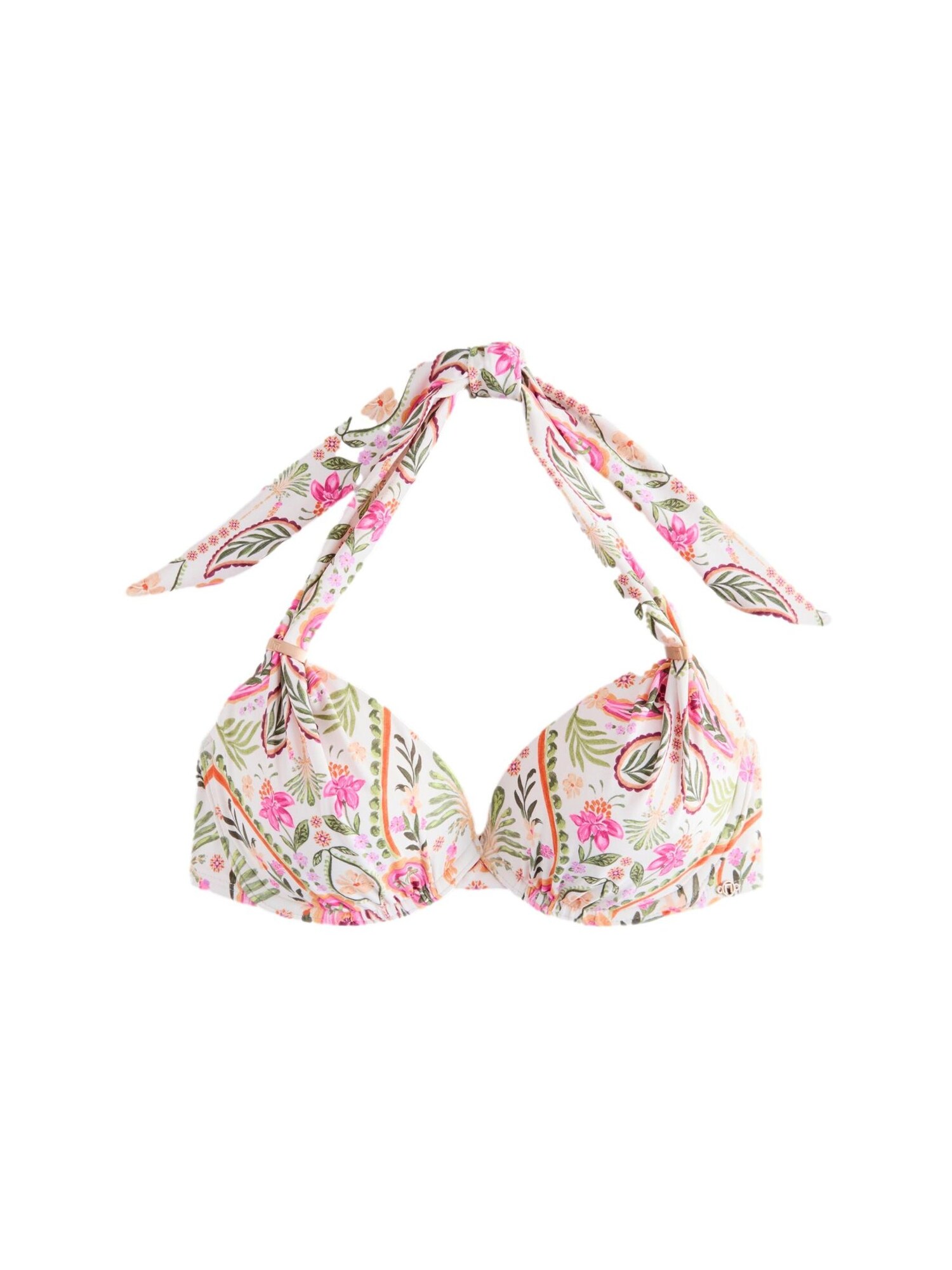 Next Sutien costum de baie  verde deschis / roz / alb