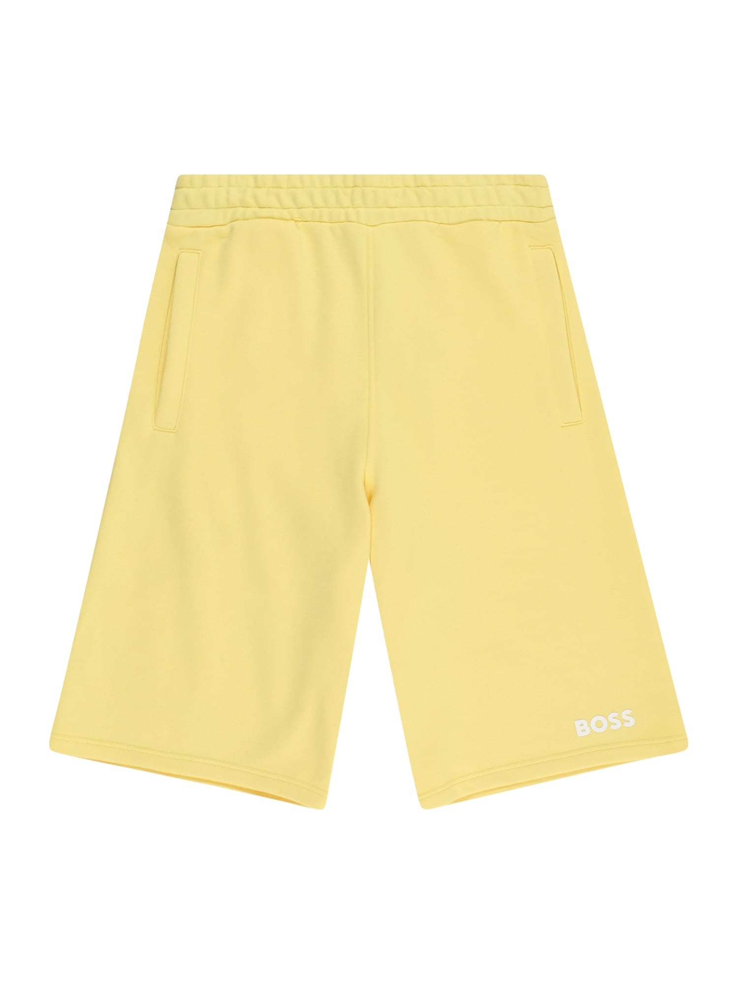 BOSS Kidswear Hlače  svetlo rumena / bela