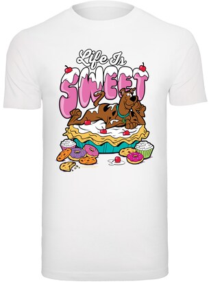 F4NT4STIC Shirt ‘Life Is Sweet’ Cyaan blauw / Pueblo / Eosine / Wit