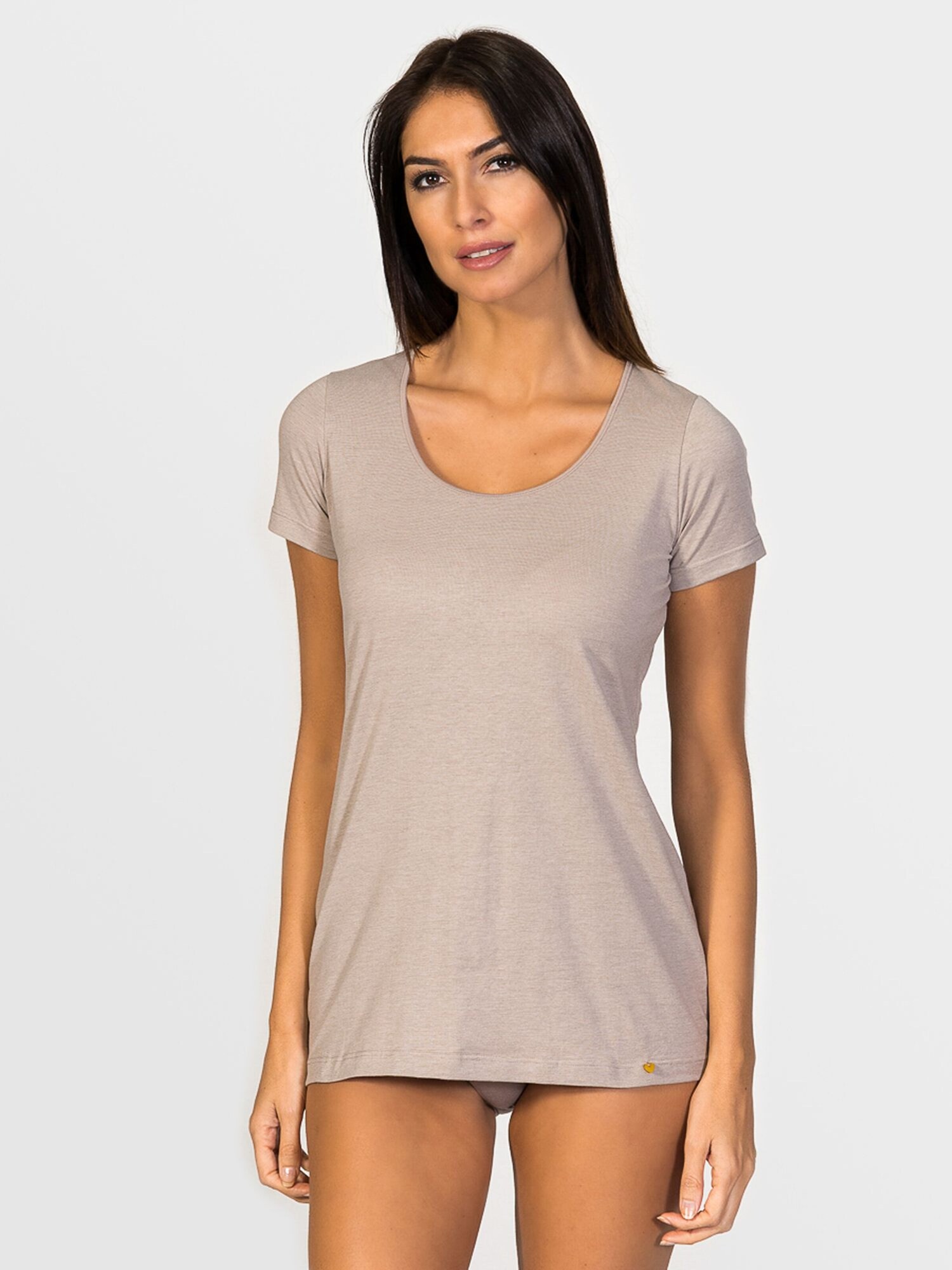 zd ZERO DEFECTS Potkošulja 'Hera Short-sleeve Soy fiber' smeđa