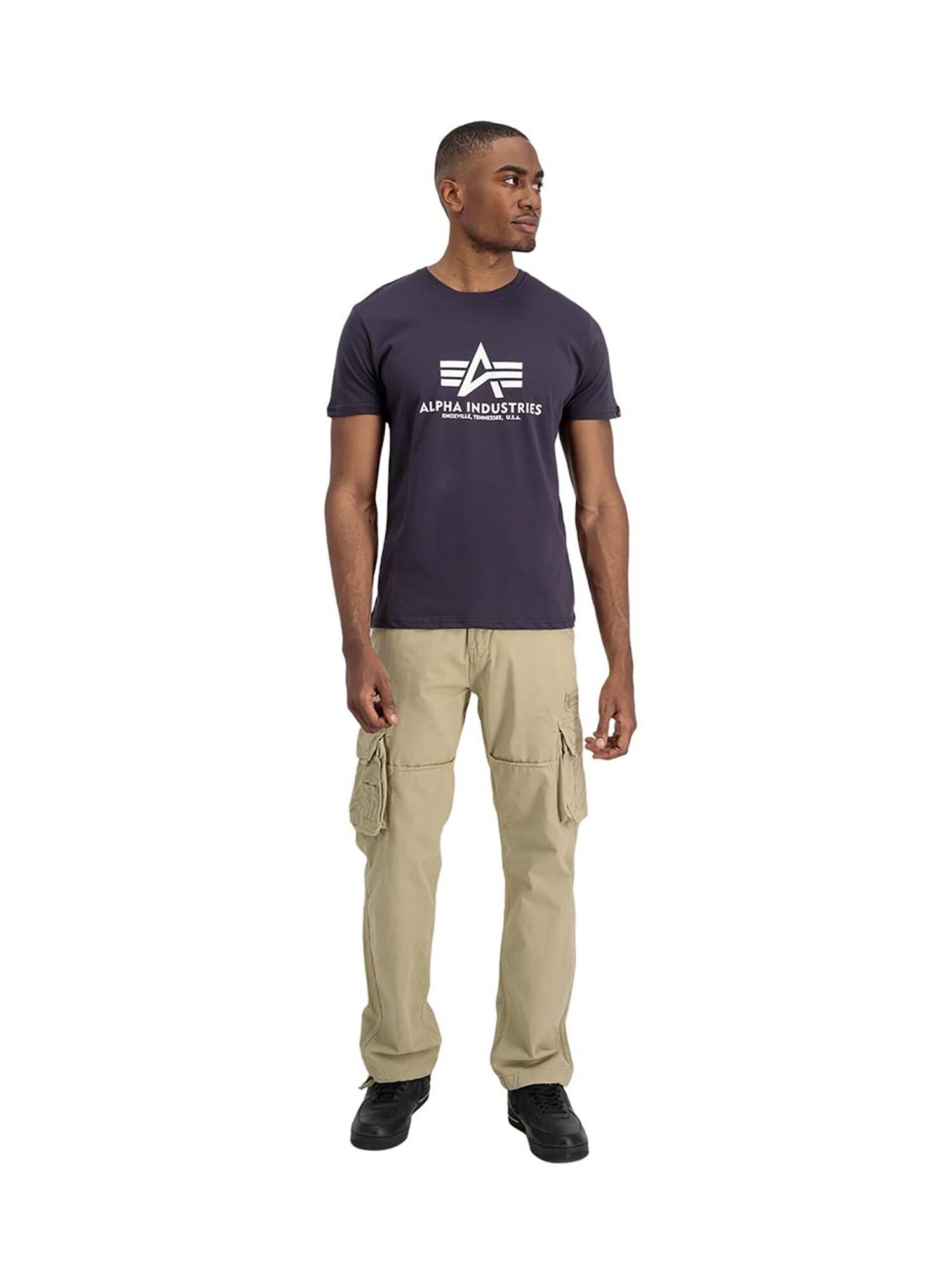 ALPHA INDUSTRIES Camiseta gris oscuro / blanco – imagen 4