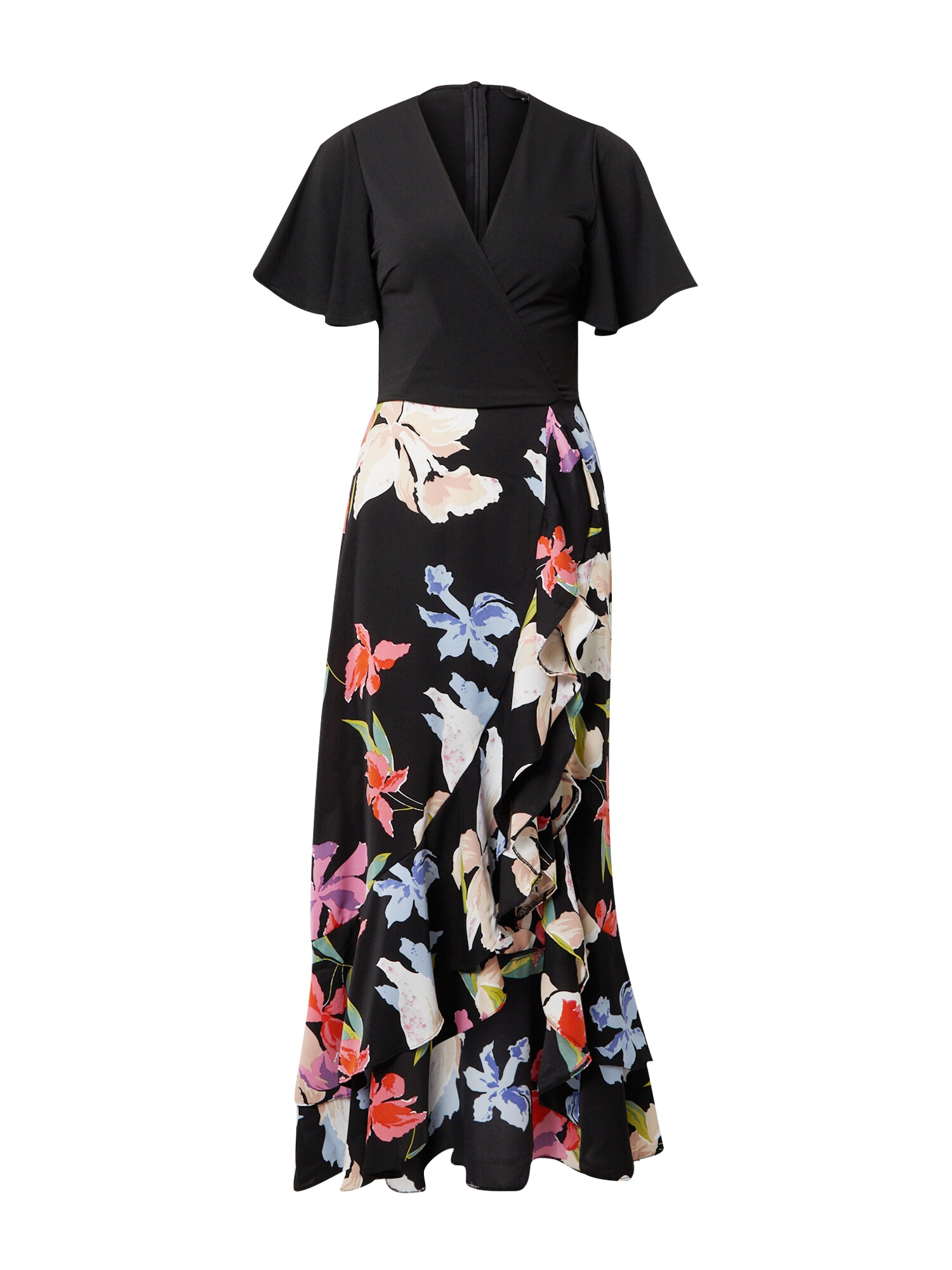 AX Paris Rochie  bej / albastru deschis / roșu orange / negru