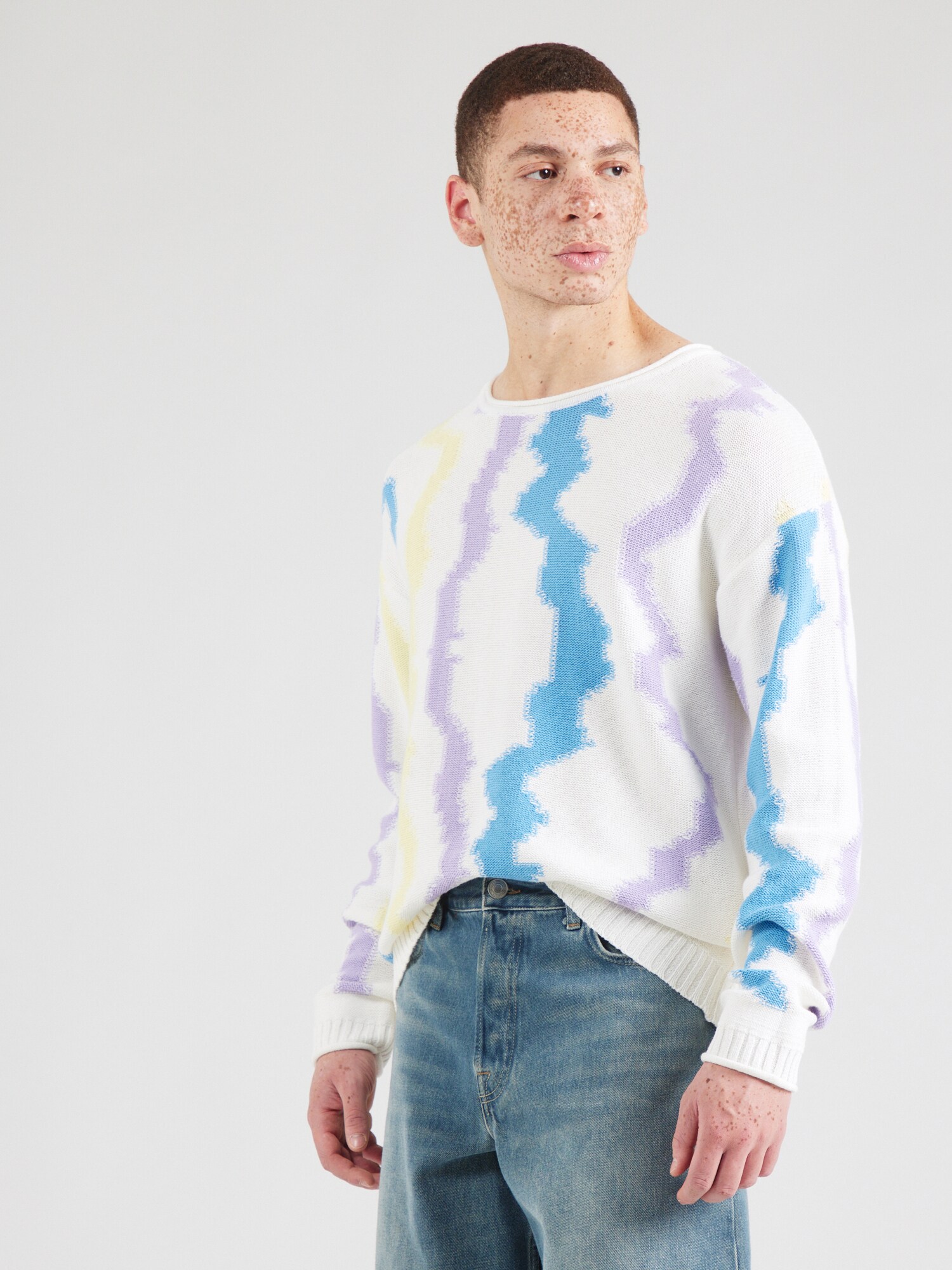 SCOTCH & SODA Pulóver 'Luna'  azúr / világos sárga / levendula / fehér termék 2. képe