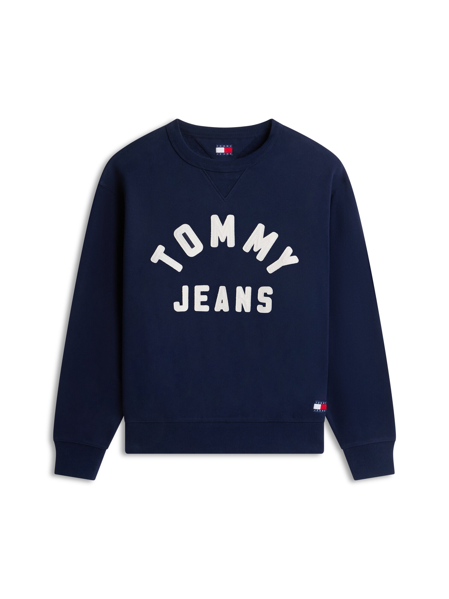 Tommy Jeans Bluză de molton NEW CLASSIC bleumarin / alb