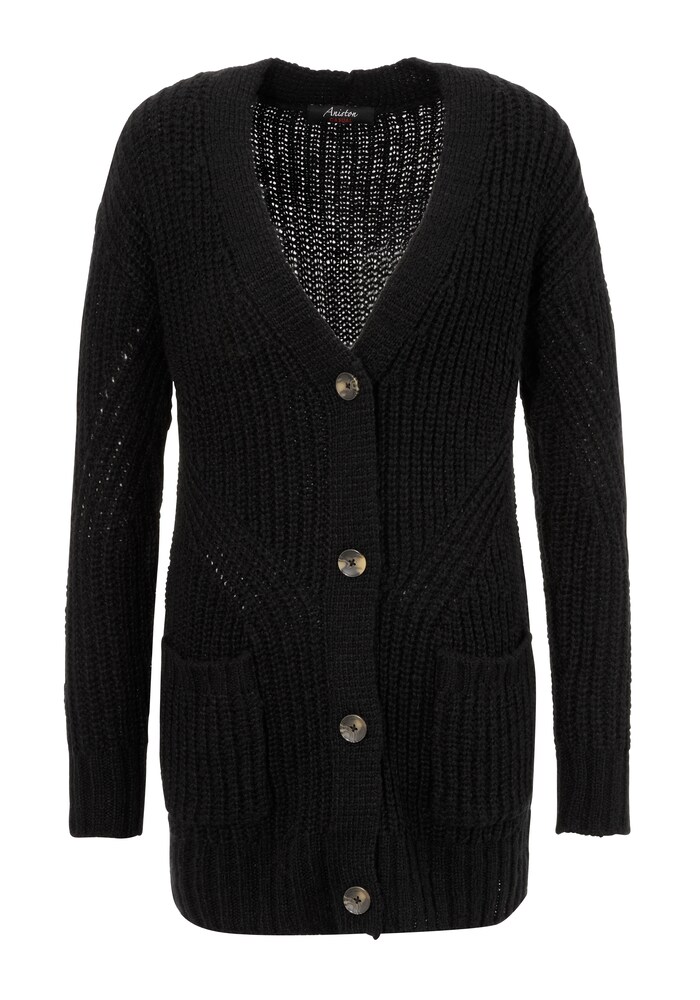 Aniston CASUAL Strickjacke Damen Größe S schwarz