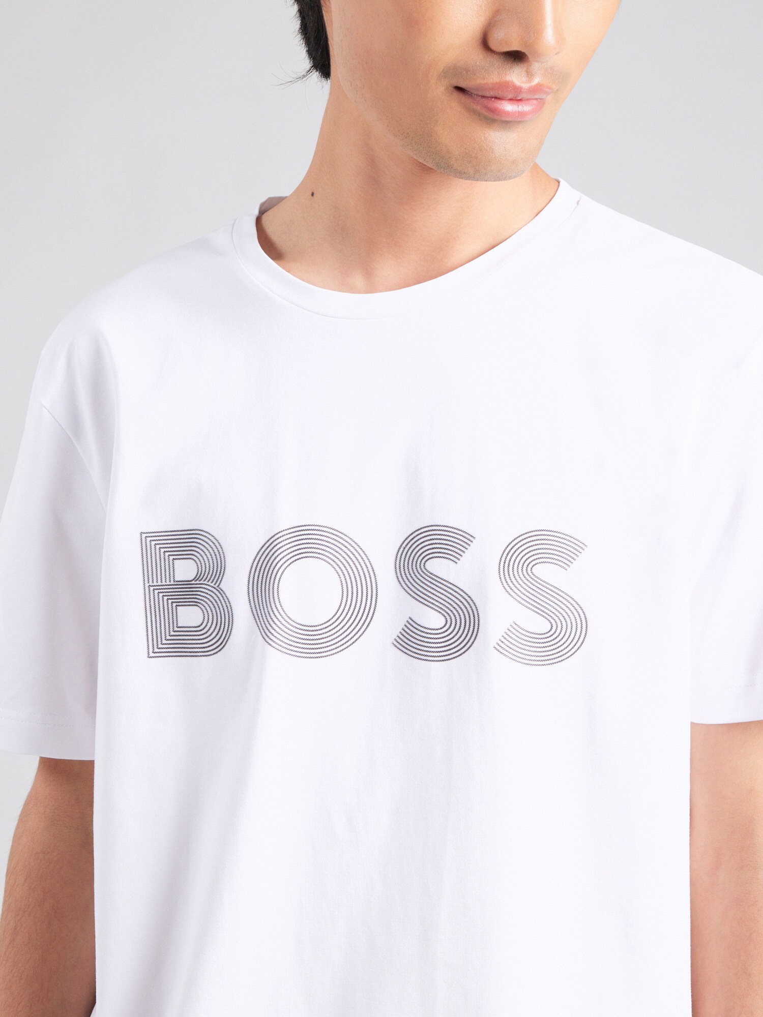 BOSS Tričko sivá / čierna / biela (obrázok 5)