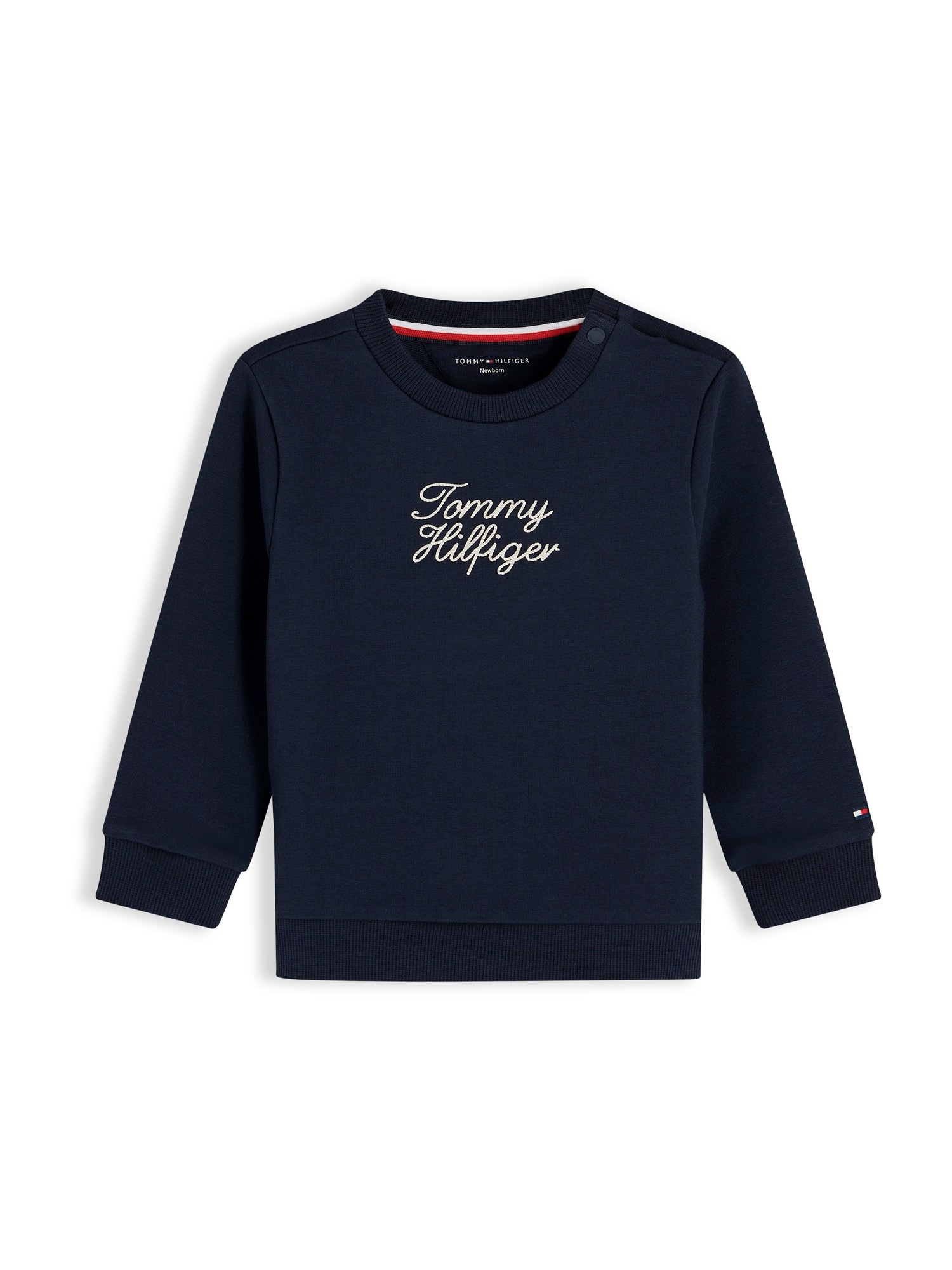 TOMMY HILFIGER Bluză de molton bleumarin / alb