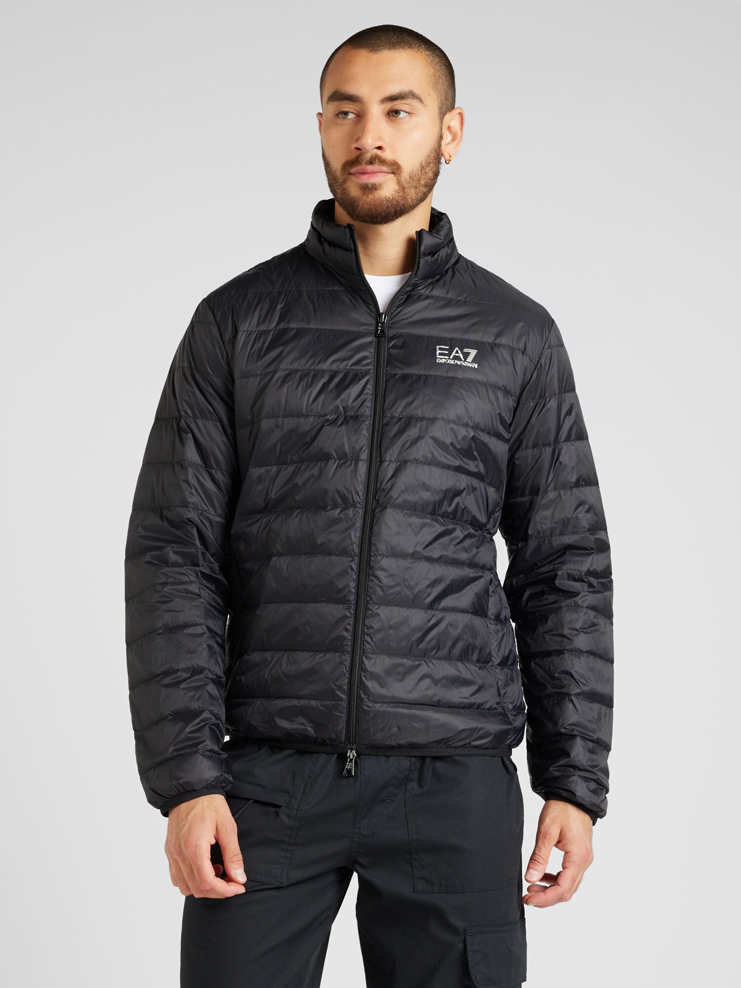 EA7 Emporio Armani Zimná bunda čierna / biela (obrázok 5)