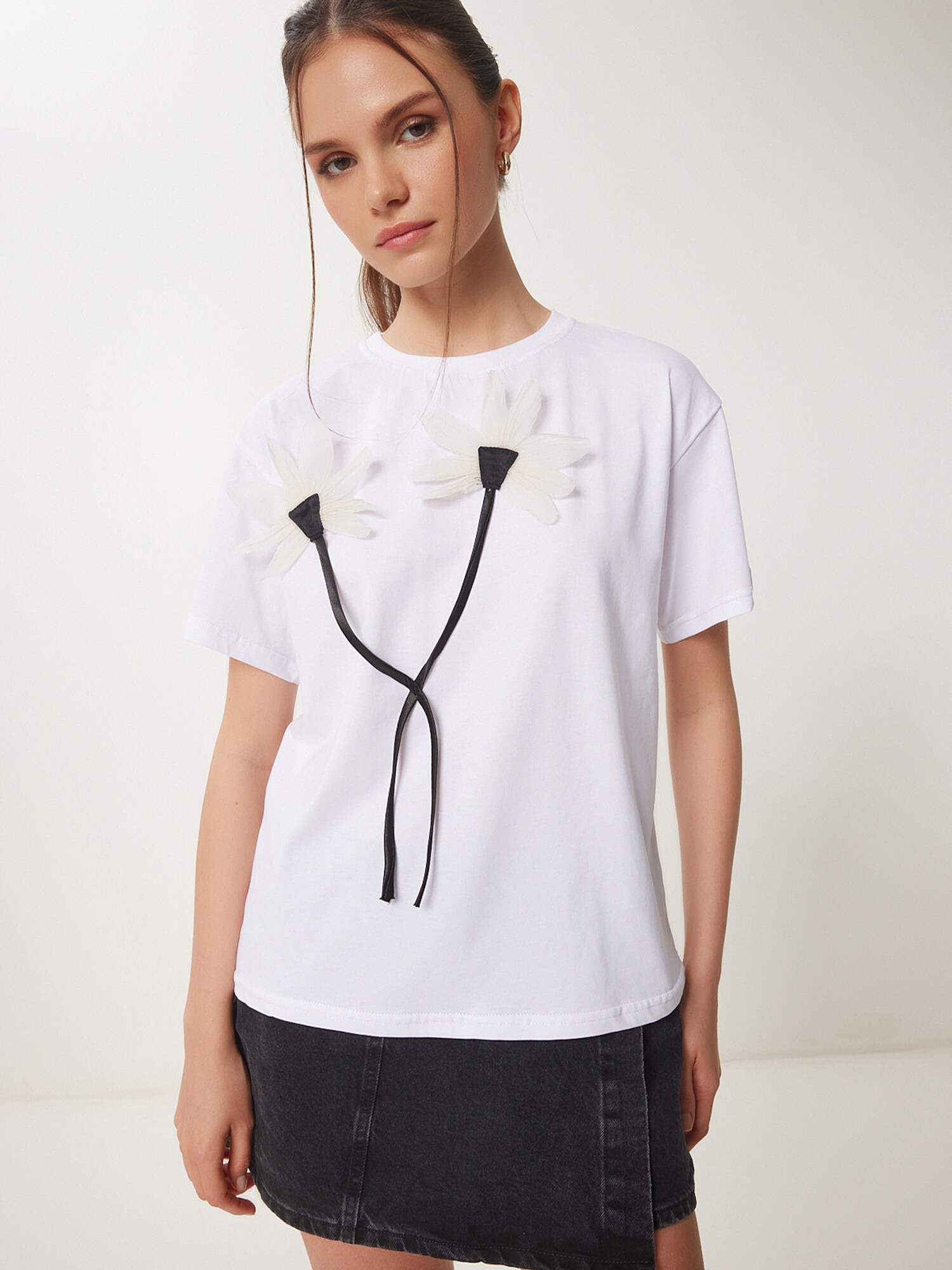 Happiness İstanbul Camiseta  negro / blanco
