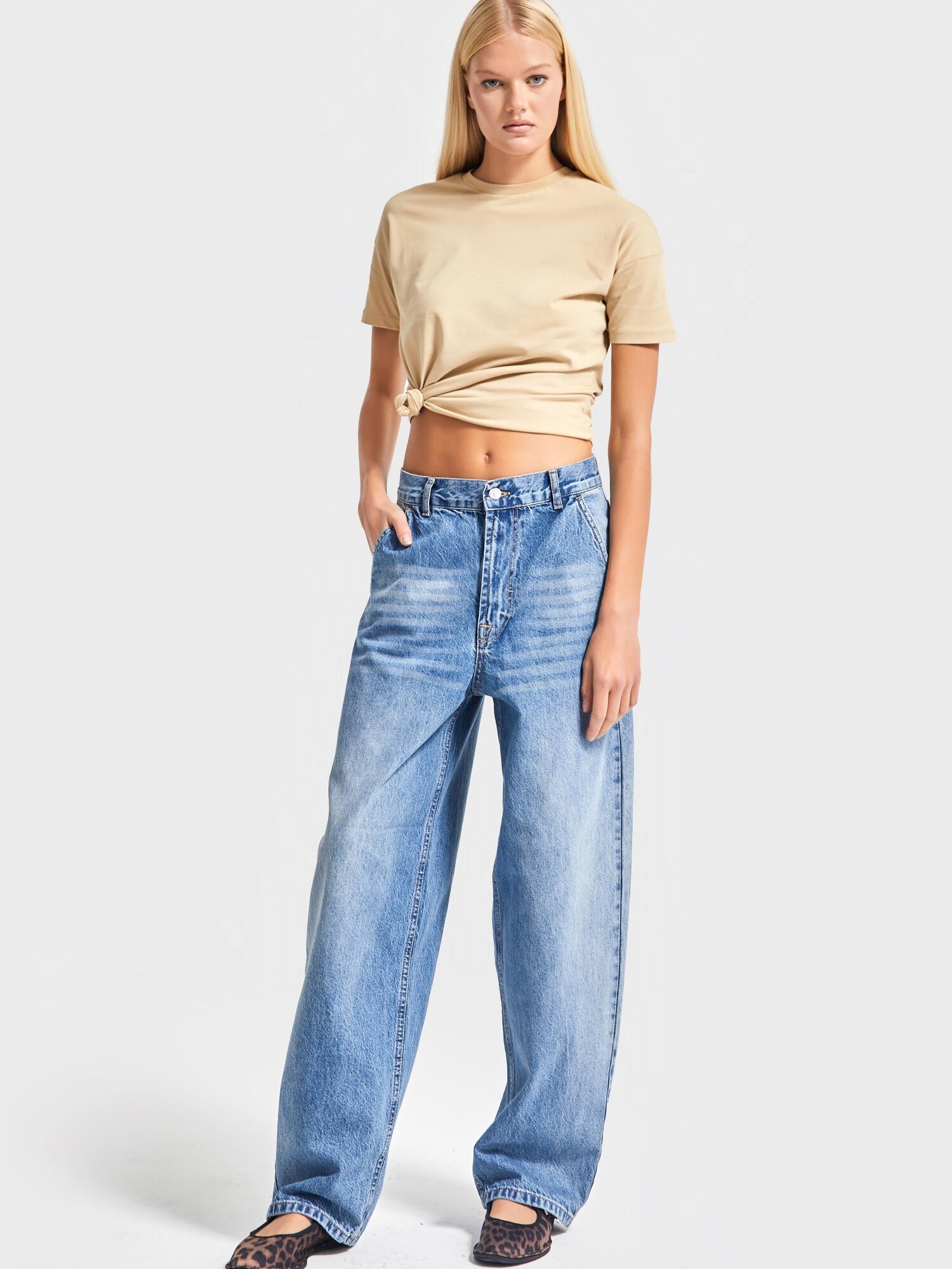 It'S Basic Jeans 'Nora Skater Mid Rise Jeans (Lenght 28)' Blauw Denim