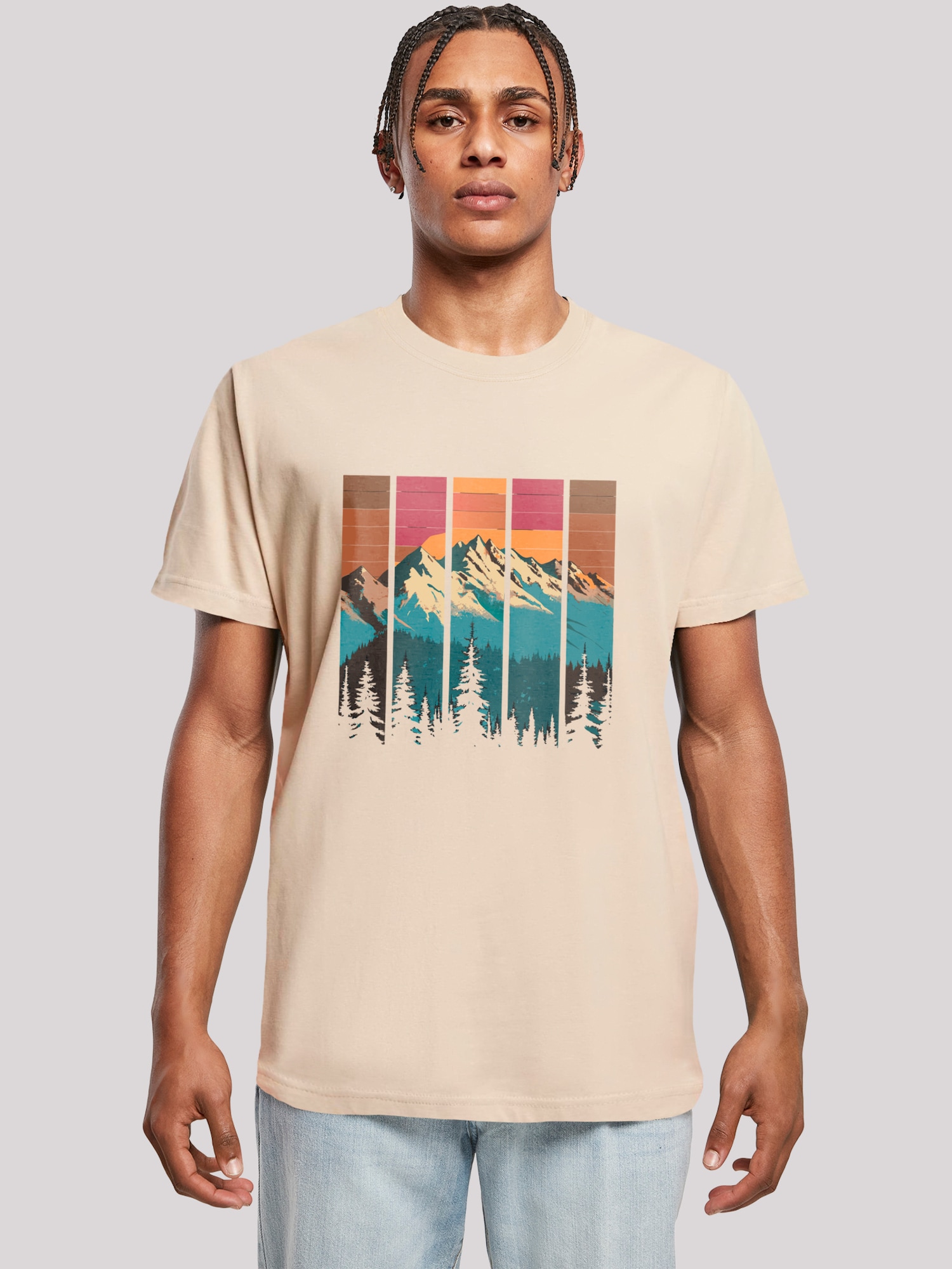 Thumbnail - T-Shirt 'Berg Sonnenuntergang Retro'