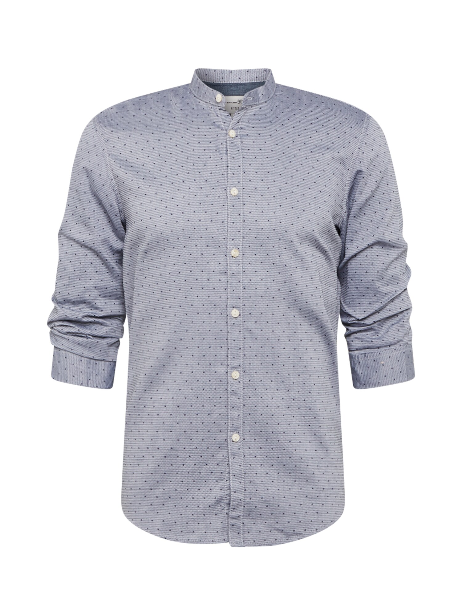 TOM TAILOR DENIM Dalykiniai marškiniai  juoda / melsvai pilka / šviesiai pilka