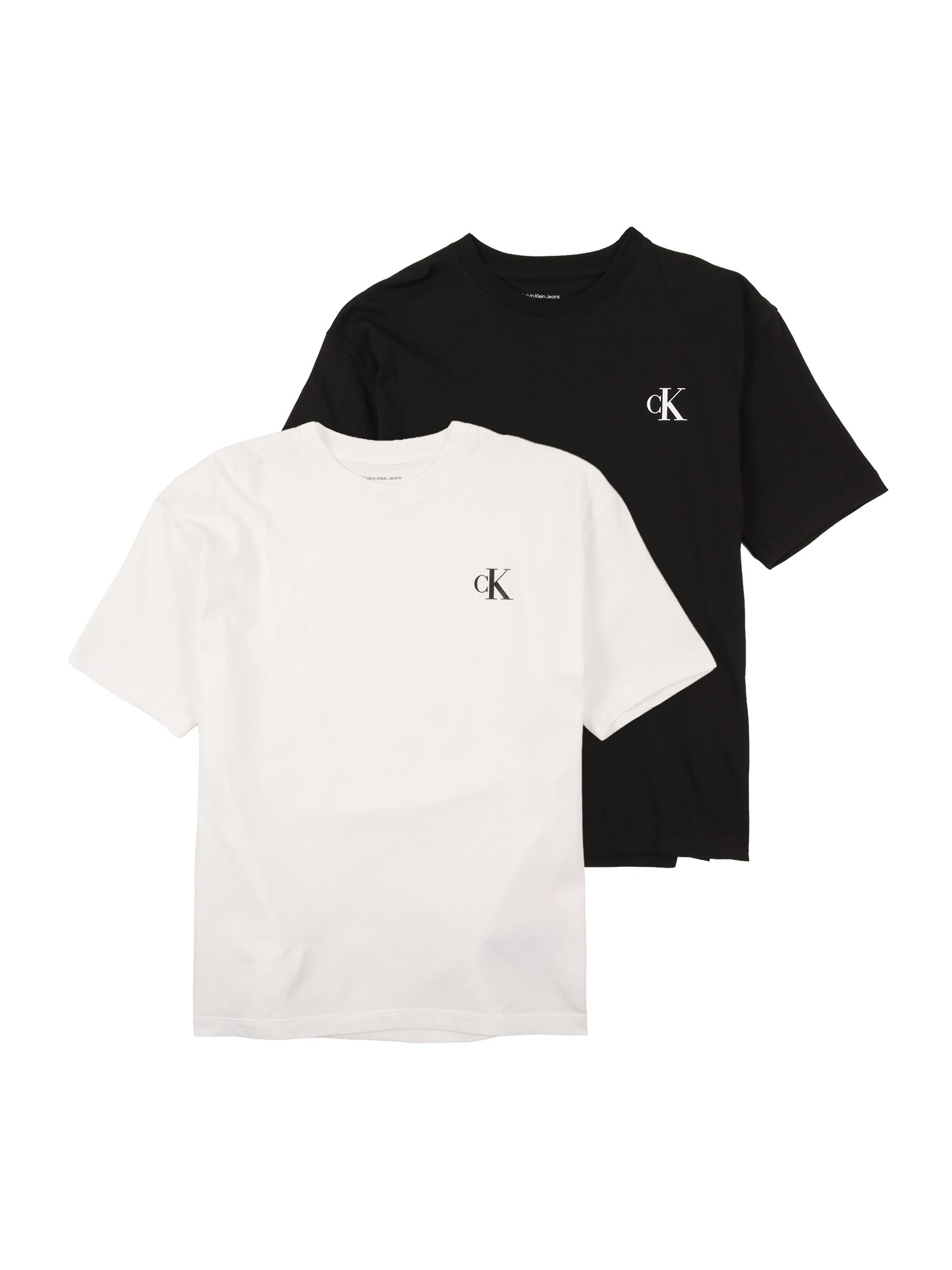 Calvin Klein Jeans Tricou  negru / alb