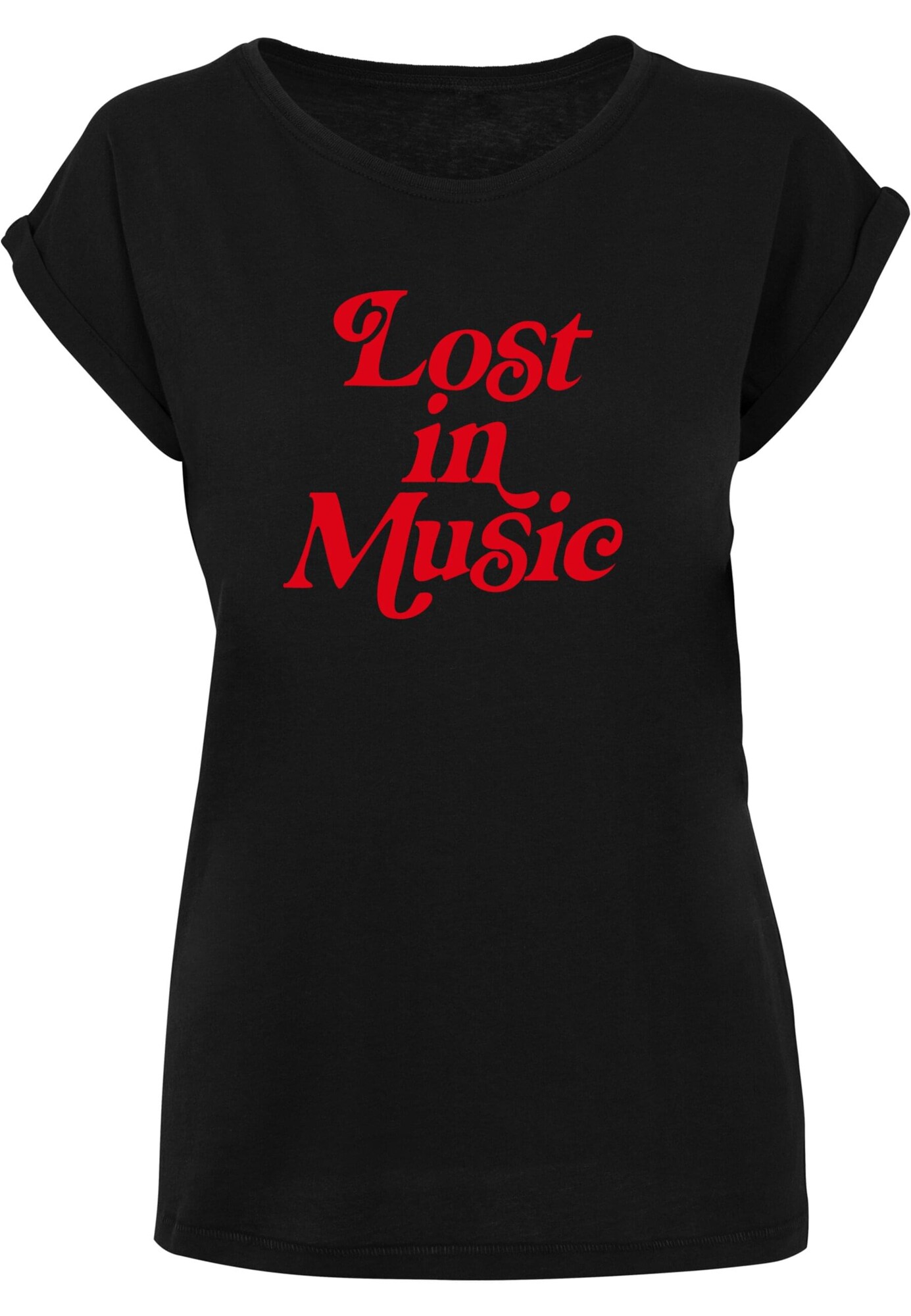 Mister Tee Póló 'Lost in Music'  vérvörös / fekete akciós termékkép 1