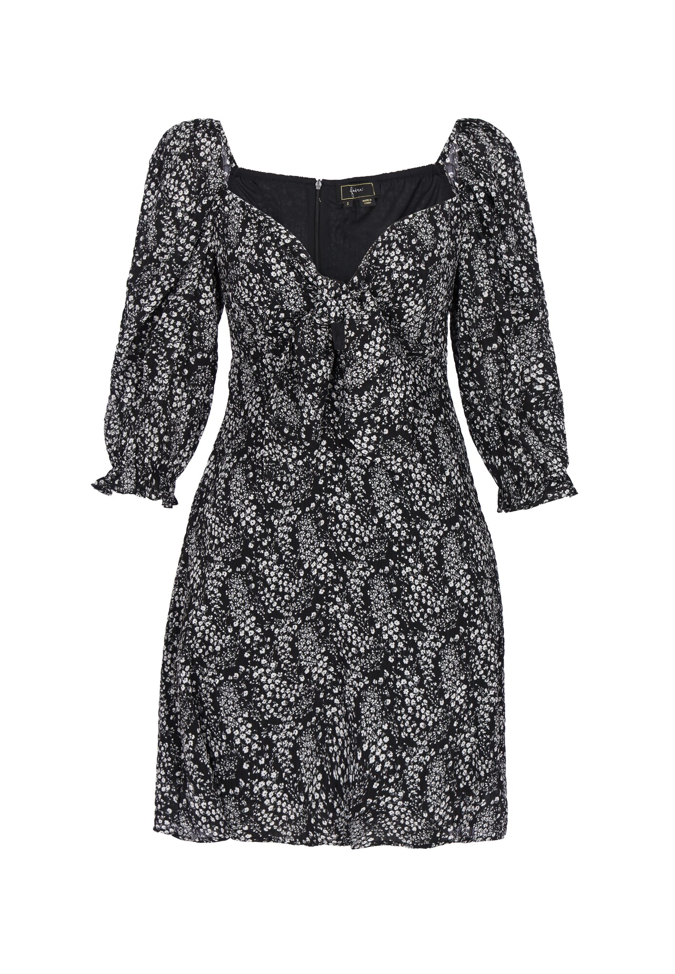 faina Vestido de verano 'Festive'  negro / blanco