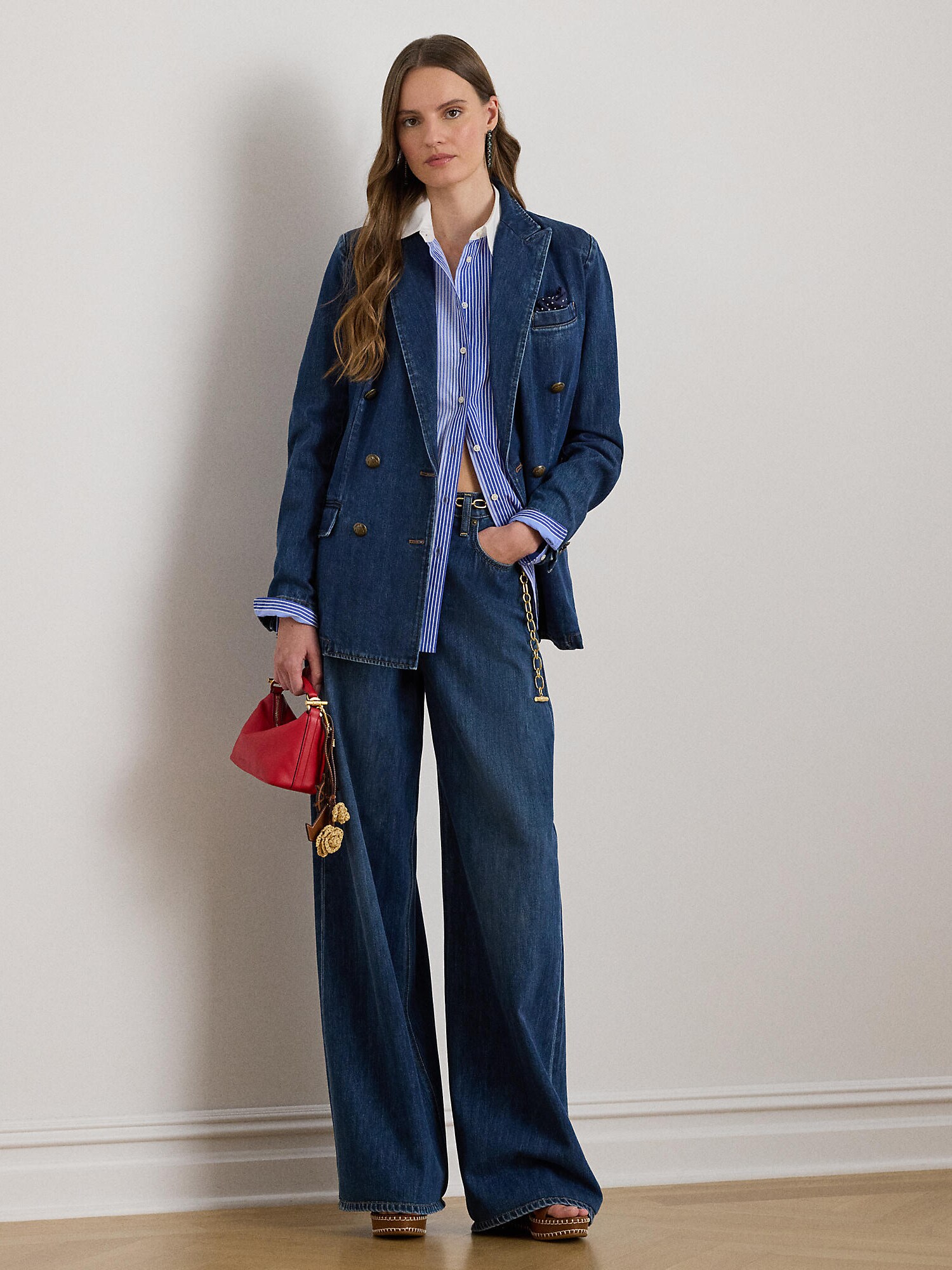 Lauren Ralph Lauren Blejzer  modrá denim (obrázok 4)