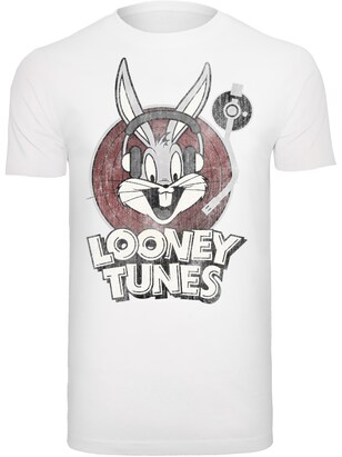 F4NT4STIC Shirt ‘Looney Tunes Bugs Bunny’ Grijs / Bourgogne / Wit