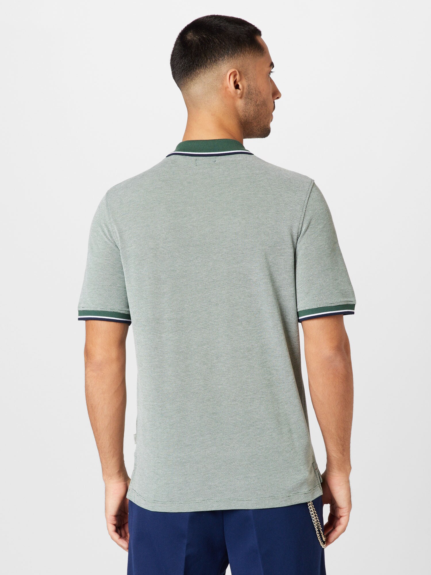 JACK & JONES Tričko 'Bluwin' tmavozelená / zelená melírovaná / biela (obrázok 3)