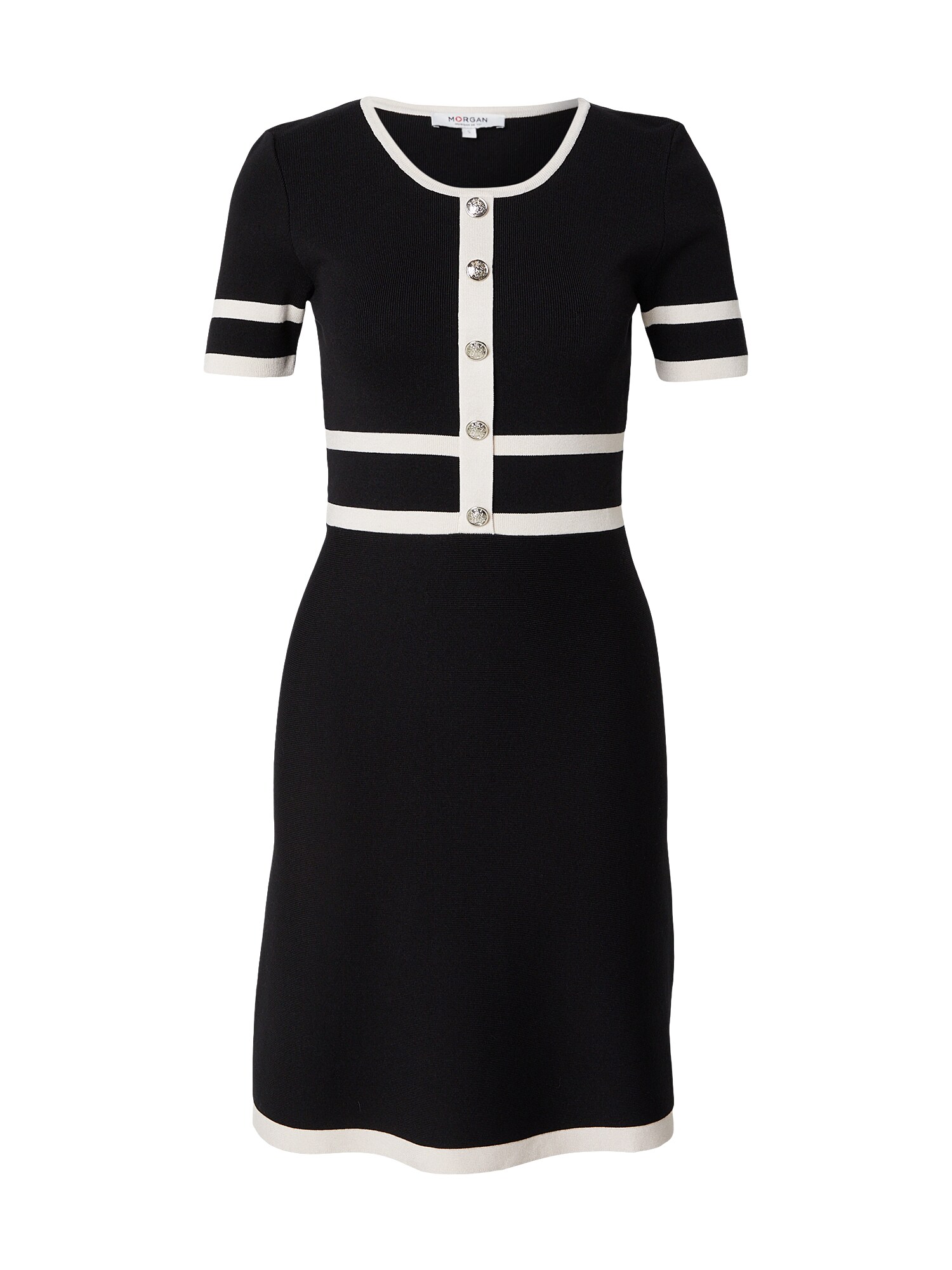 Morgan Rochie tricotat 231-RMLALA  crem / negru