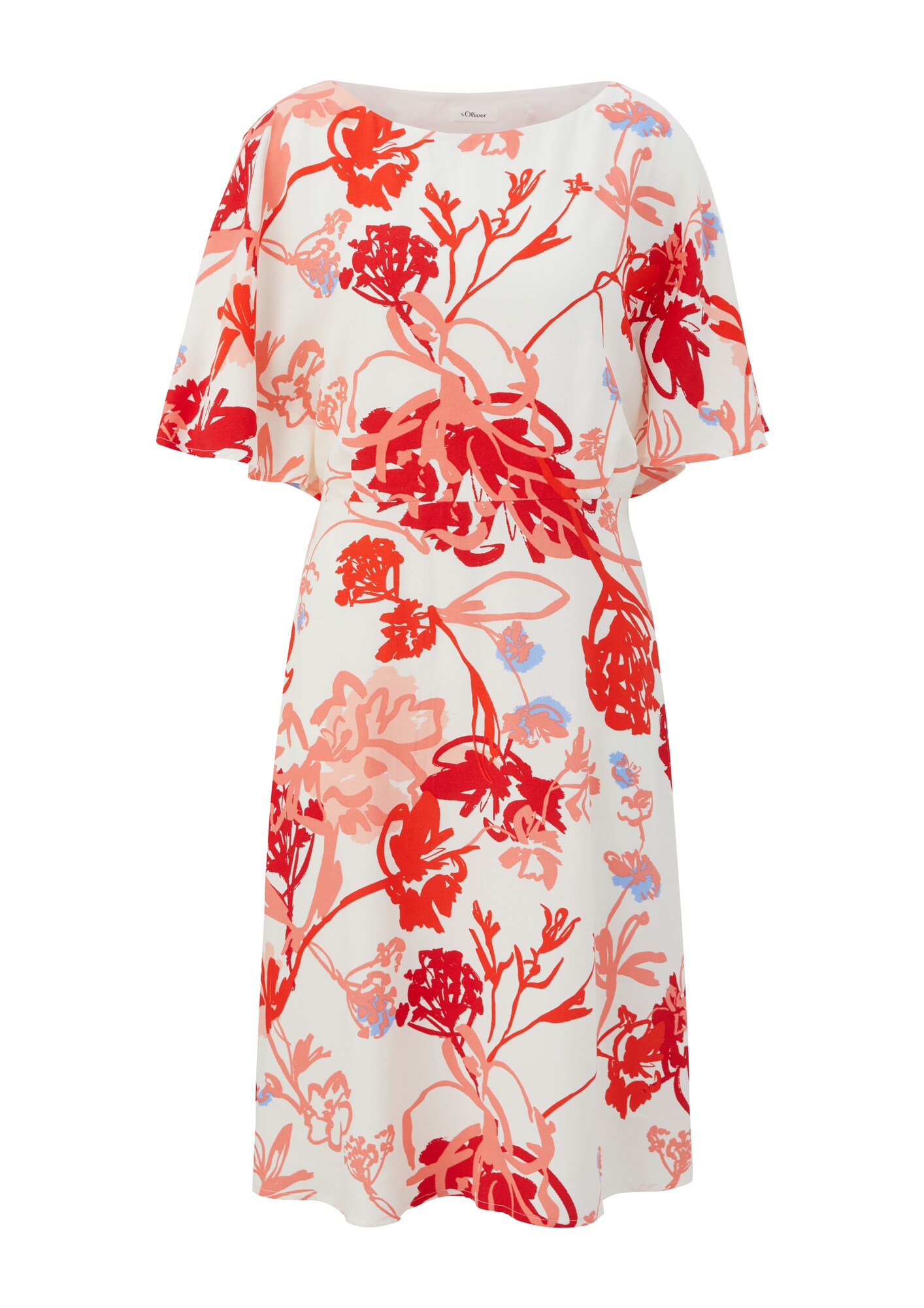 S.Oliver Black Label Jurk Ecru / Blauw / Pink / Bloedrood