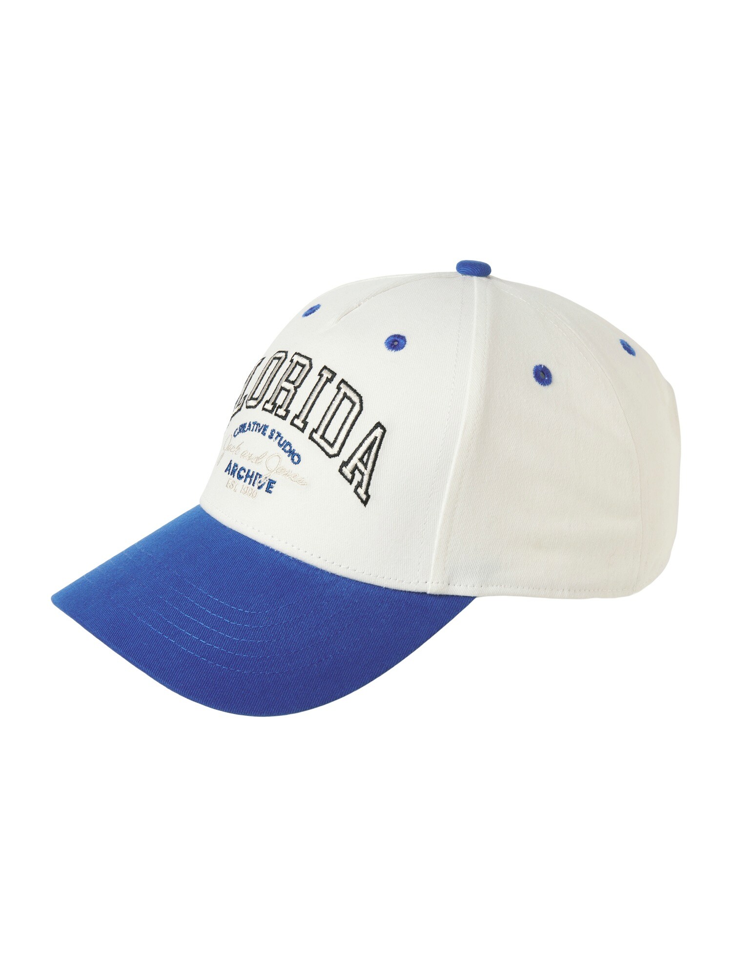JACK & JONES Șapcă 'JACBASE BRANDON'  albastru / negru / alb