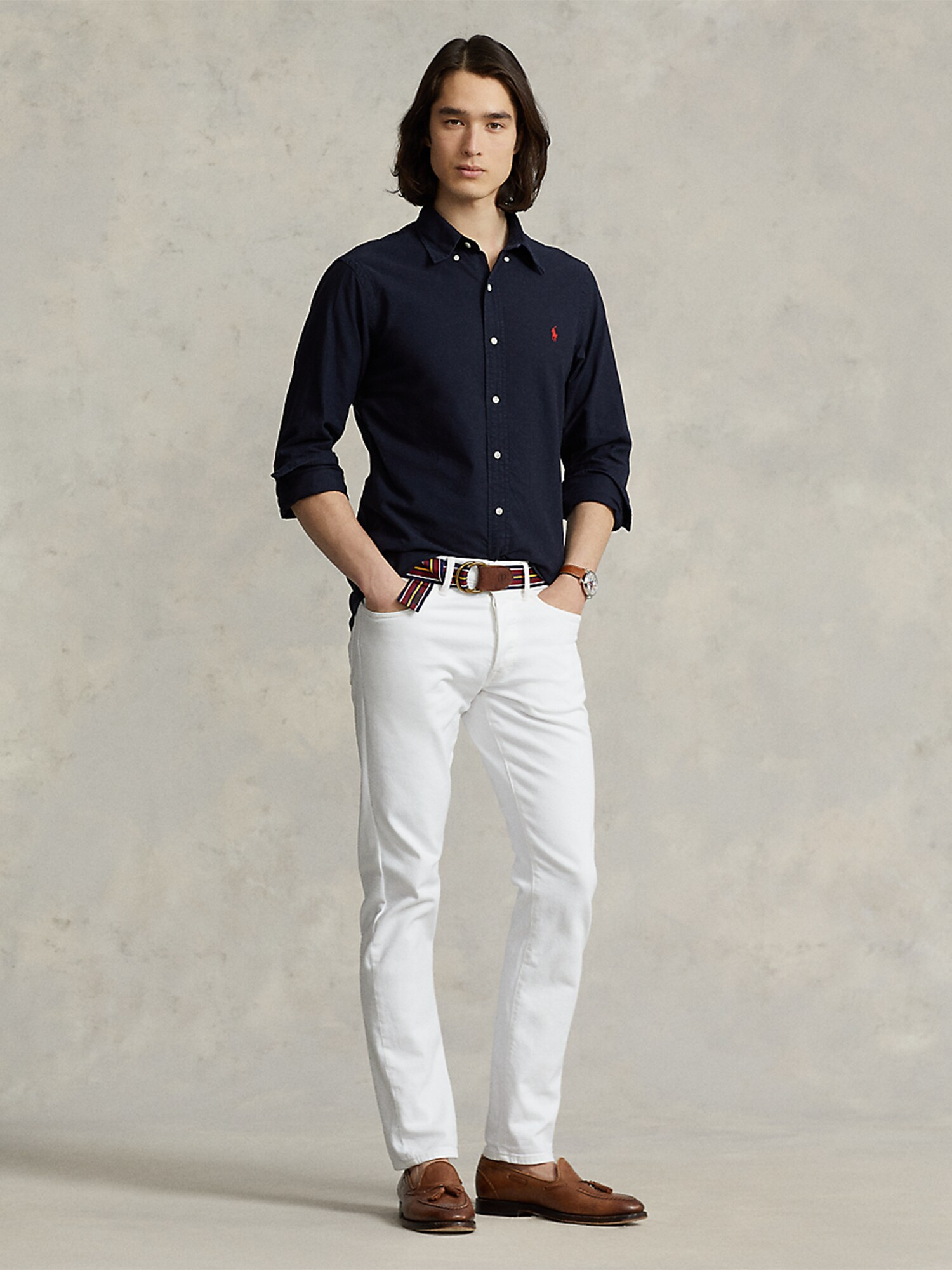 Polo Ralph Lauren Košeľa tmavomodrá / ohnivo červená (obrázok 4)