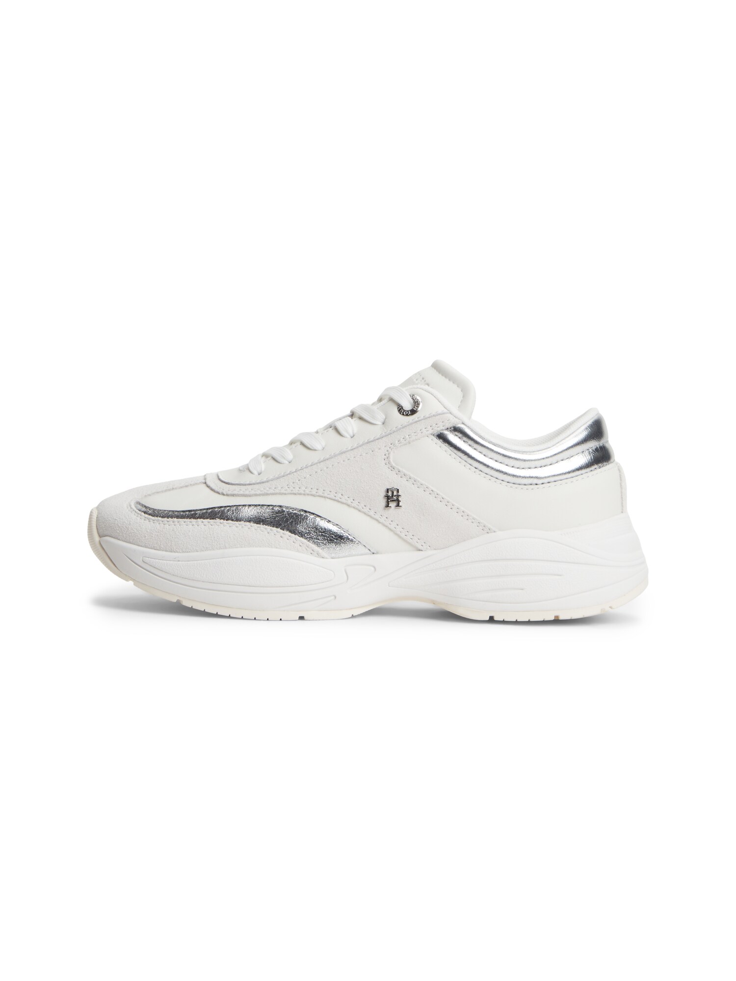 TOMMY HILFIGER Sneaker low argintiu / alb