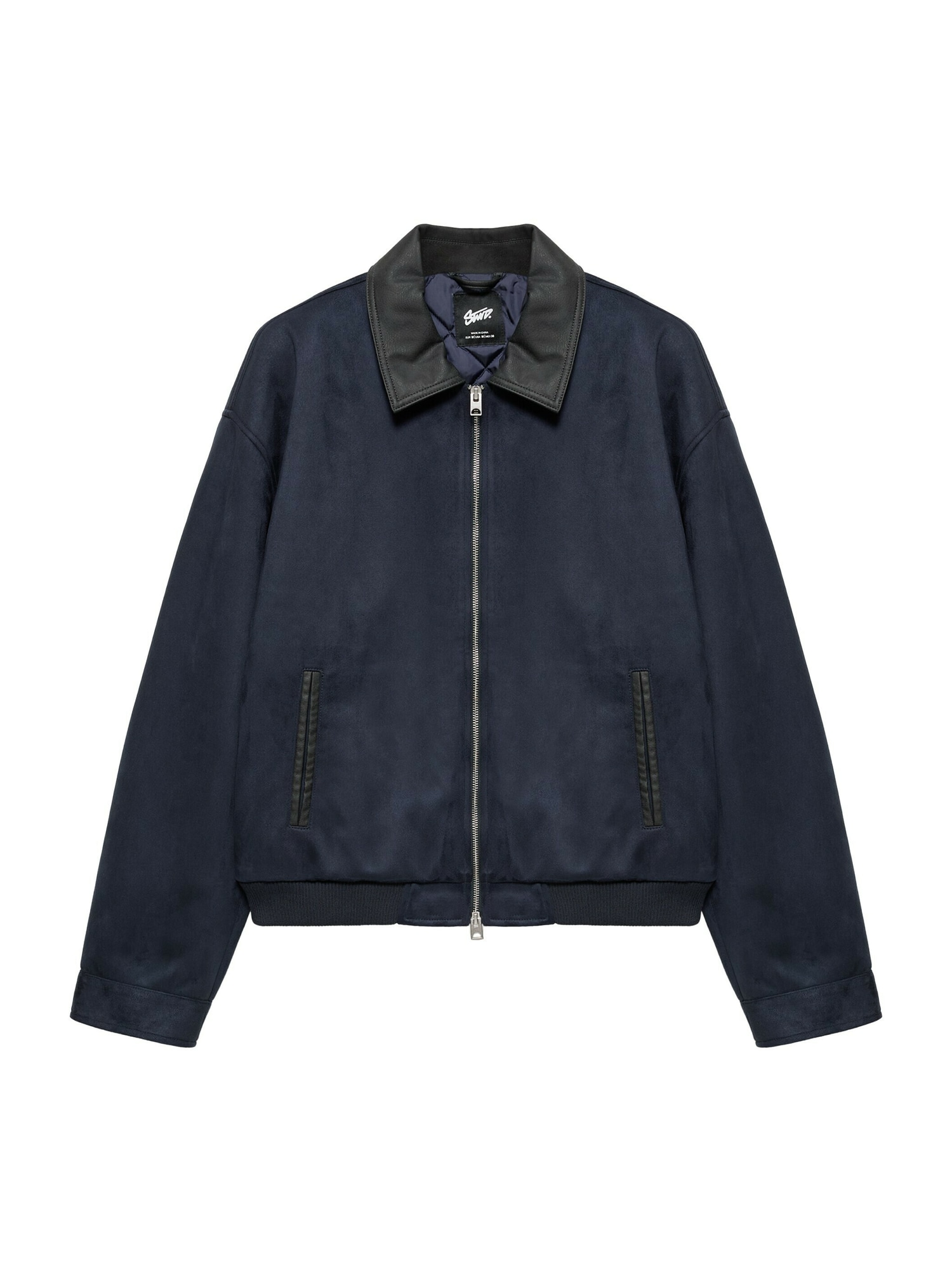 Pull&Bear Prijelazna jakna mornarsko plava / crna