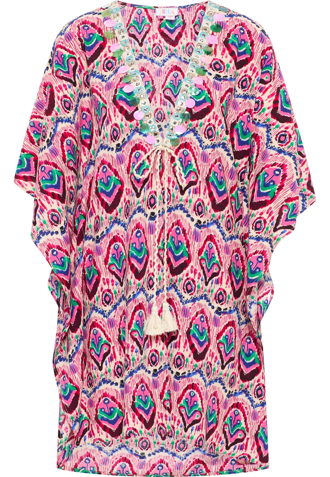 IZIA Kimono smaragdinė spalva / pudros spalva / šviesiai rožinė / vyšninė spalva