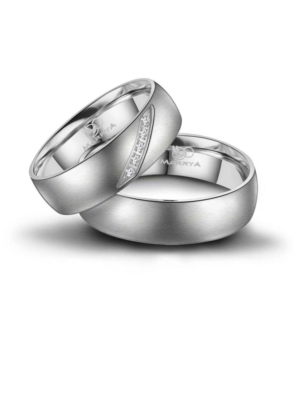 Ring 'MARRYA ES-04 Ehering aus Edelstahl Silberfarben'