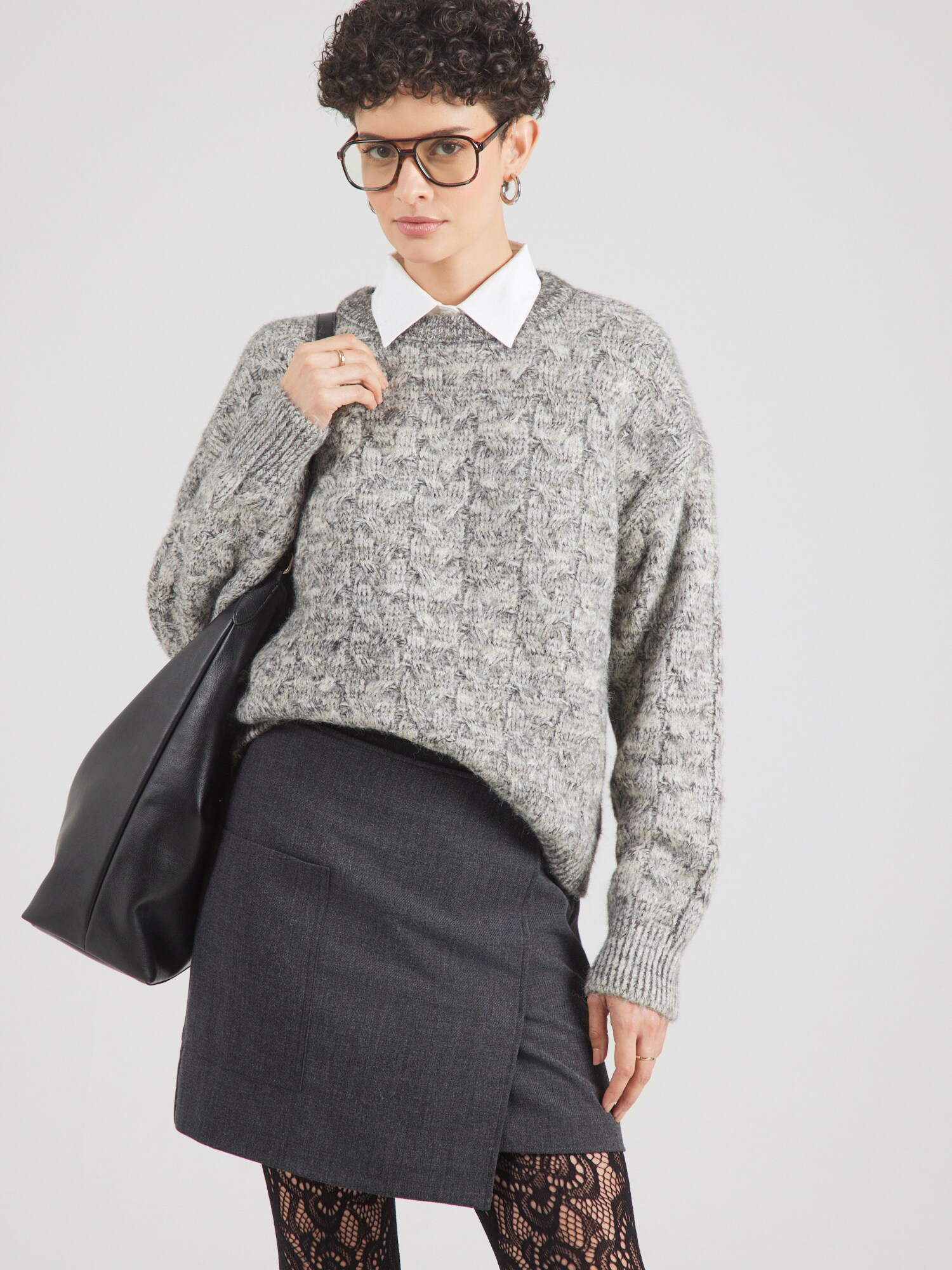 VERO MODA Sveter 'VMIDA'  sivá melírovaná (obrázok 3)