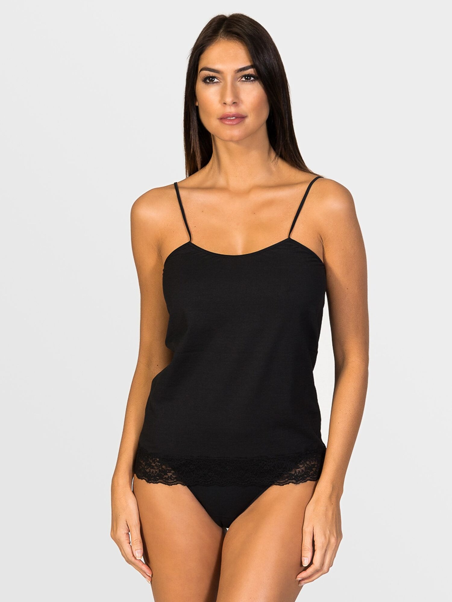 zd ZERO DEFECTS Camiseta térmica 'Afrodita Cuff lace Soy fiber' negro