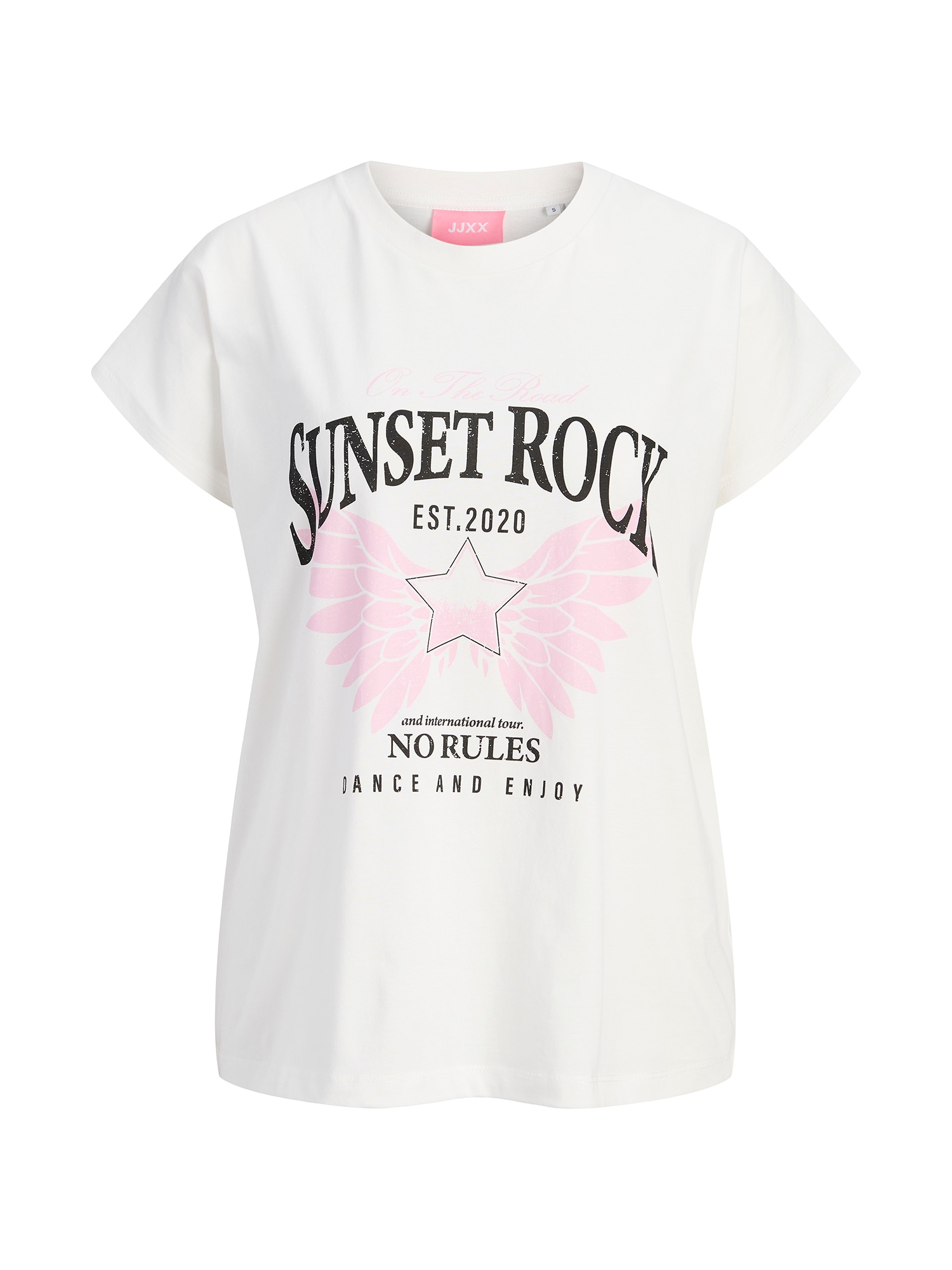 JJXX Tricou JXASTRID roz deschis / negru / alb