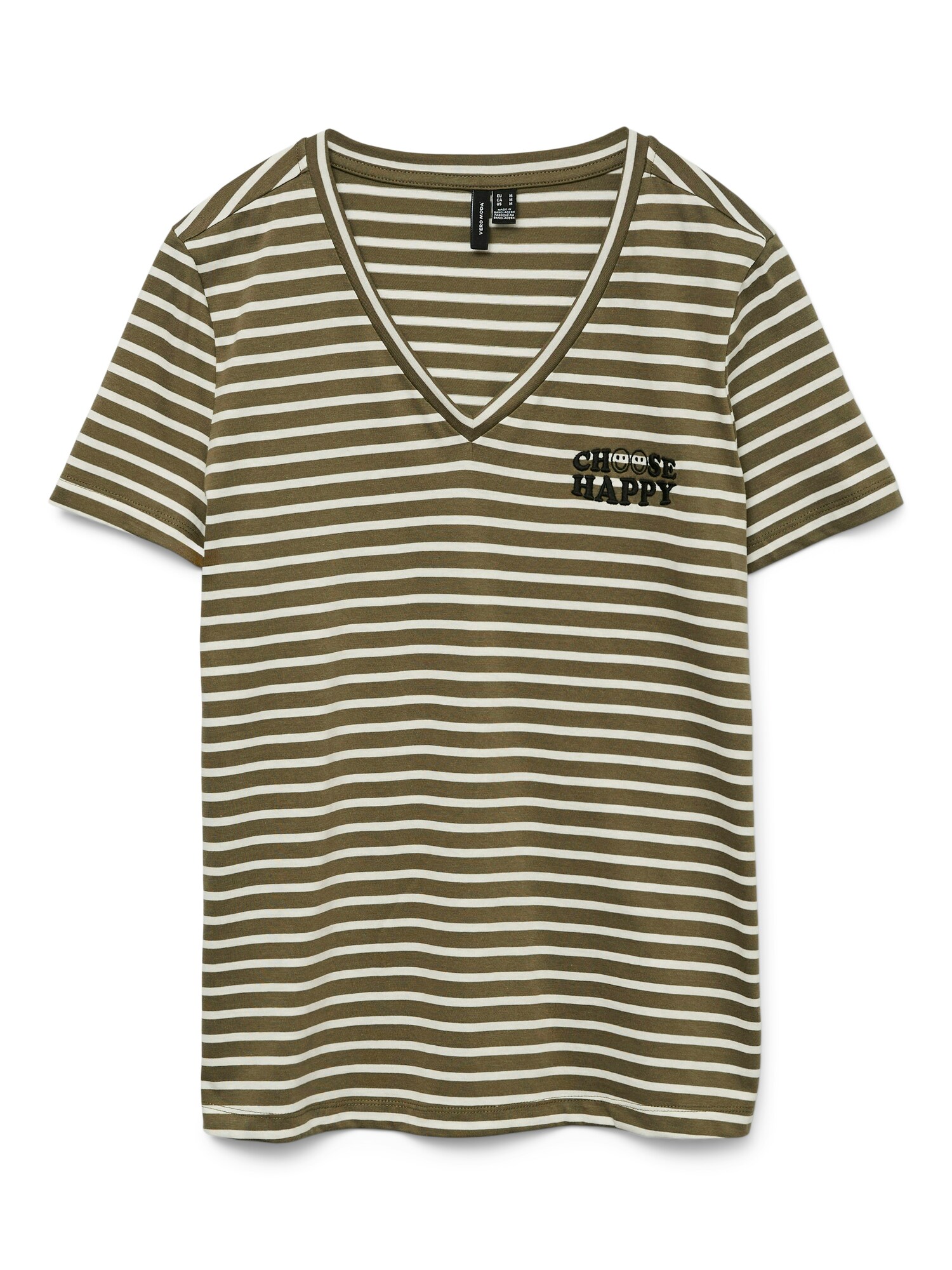 VERO MODA Póló  olíva / fekete / fehér akciós termékkép 1