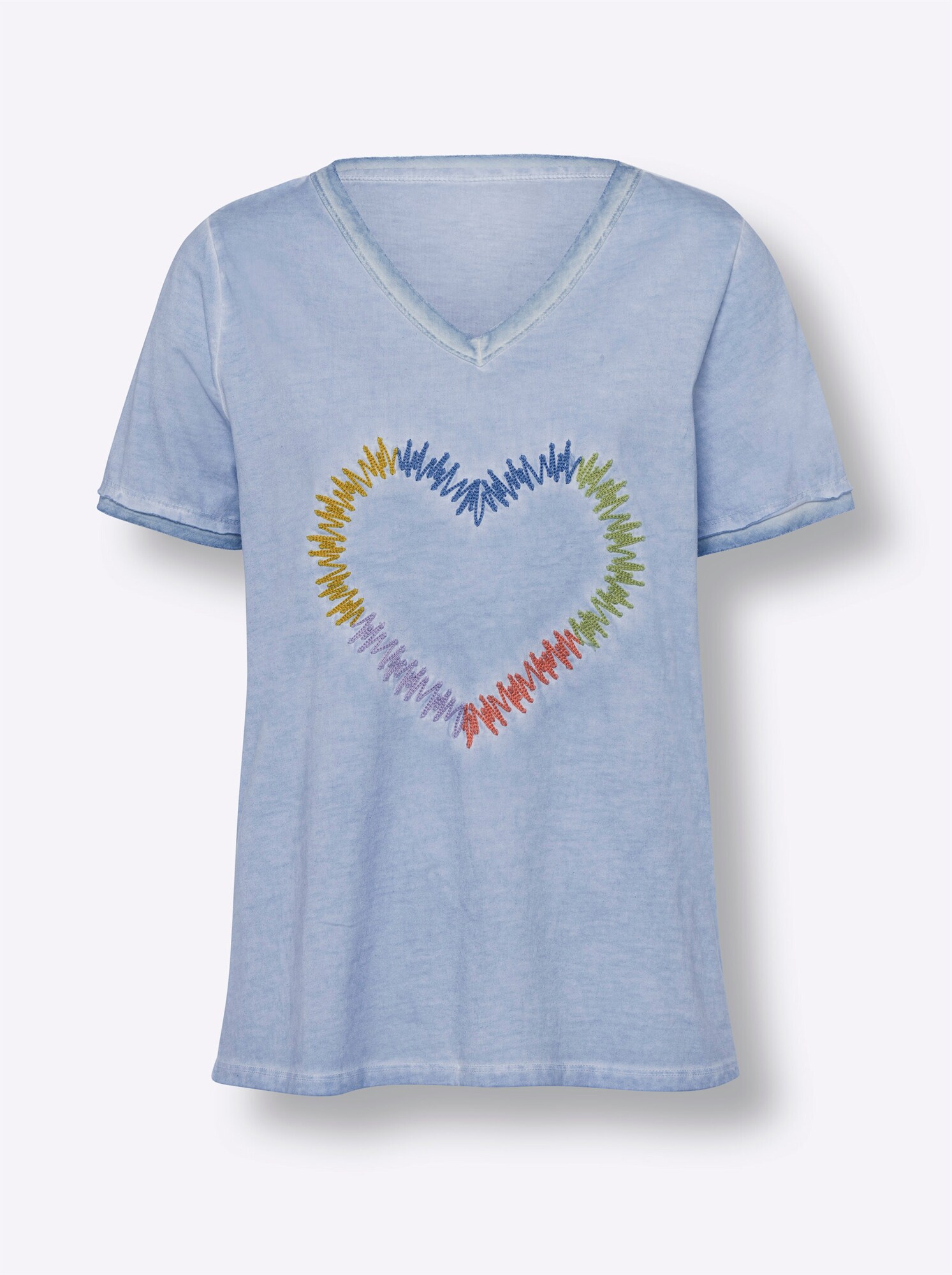 heine Tricou  albastru / albastru deschis / verde / mov liliachiu