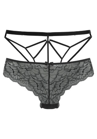 PETITE FLEUR GOLD, String bugyik, fekete