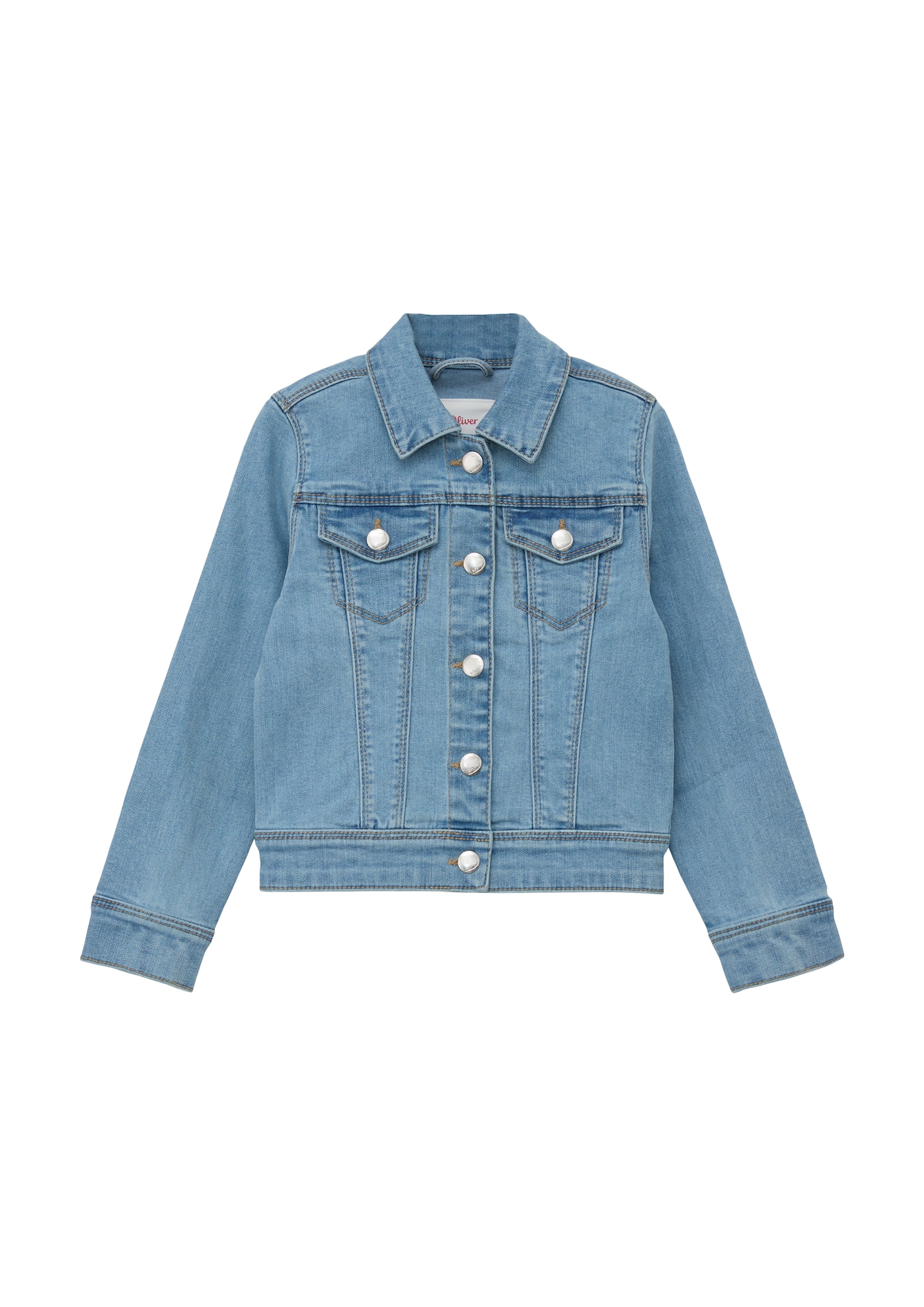 s.Oliver Prechodná bunda  modrá denim / fialová