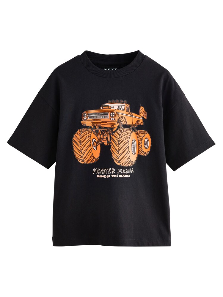Next T-Shirt Jungen Größe 164 dunkelorange / schwarz