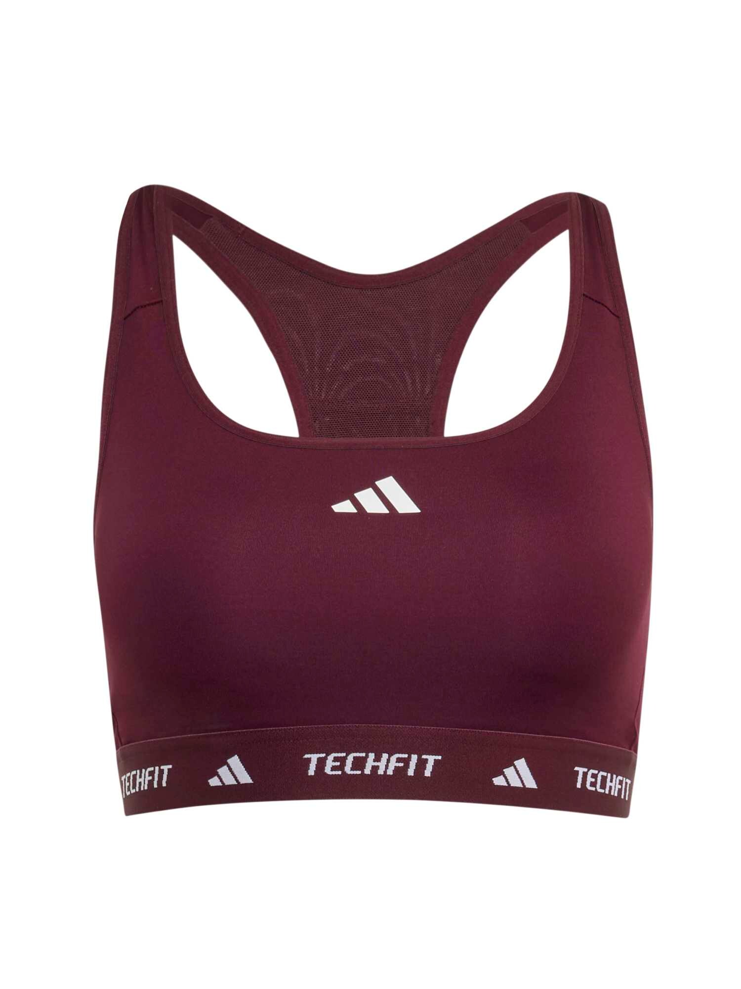 ADIDAS PERFORMANCE Sutien sport castaniu / alb