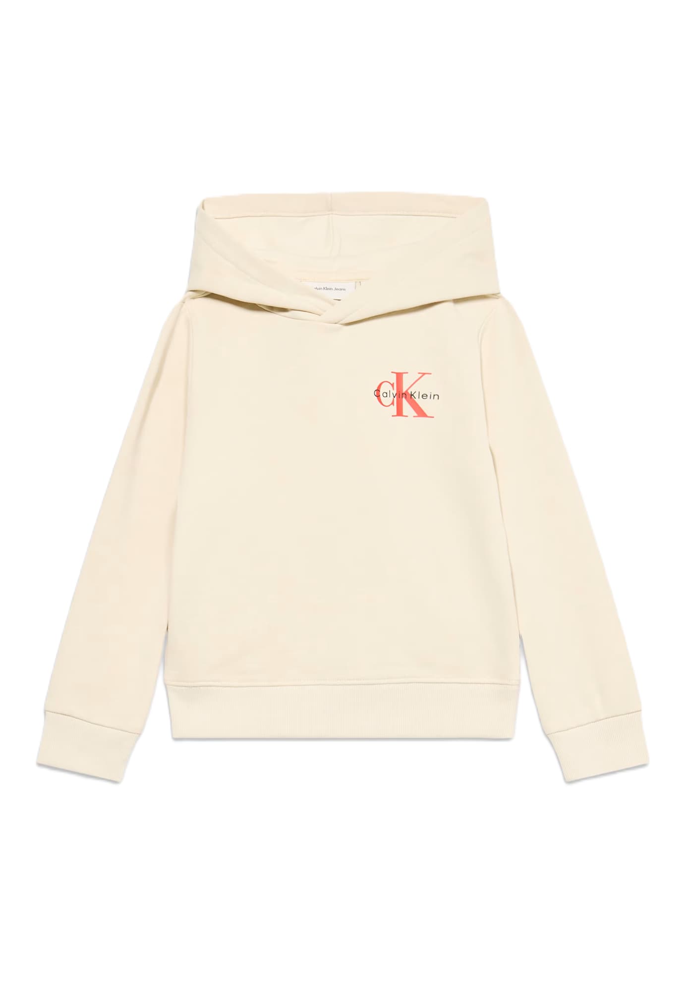 Calvin Klein Jeans Bluză de molton ecru / roșu / negru